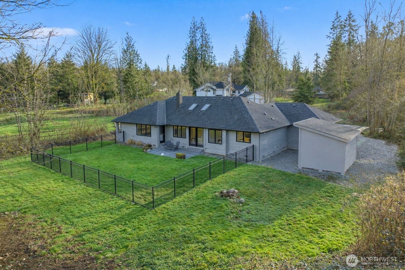 Nice oversized 3 car garage & plenty of parking for RV or boat!