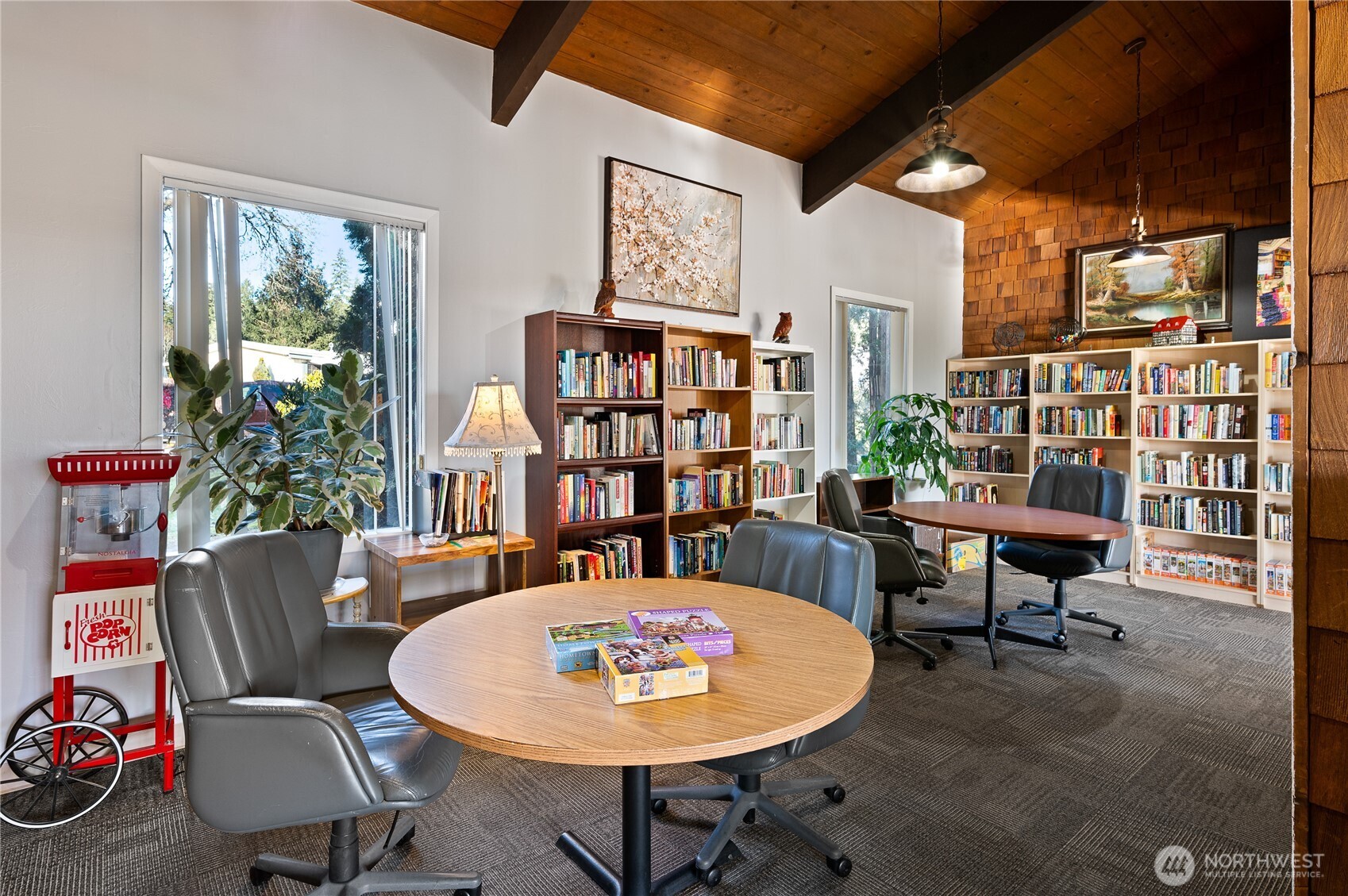 Work a jigsaw puzzle, choose a book to read or just meet with friends, the community library is often a favorite place for park residents.