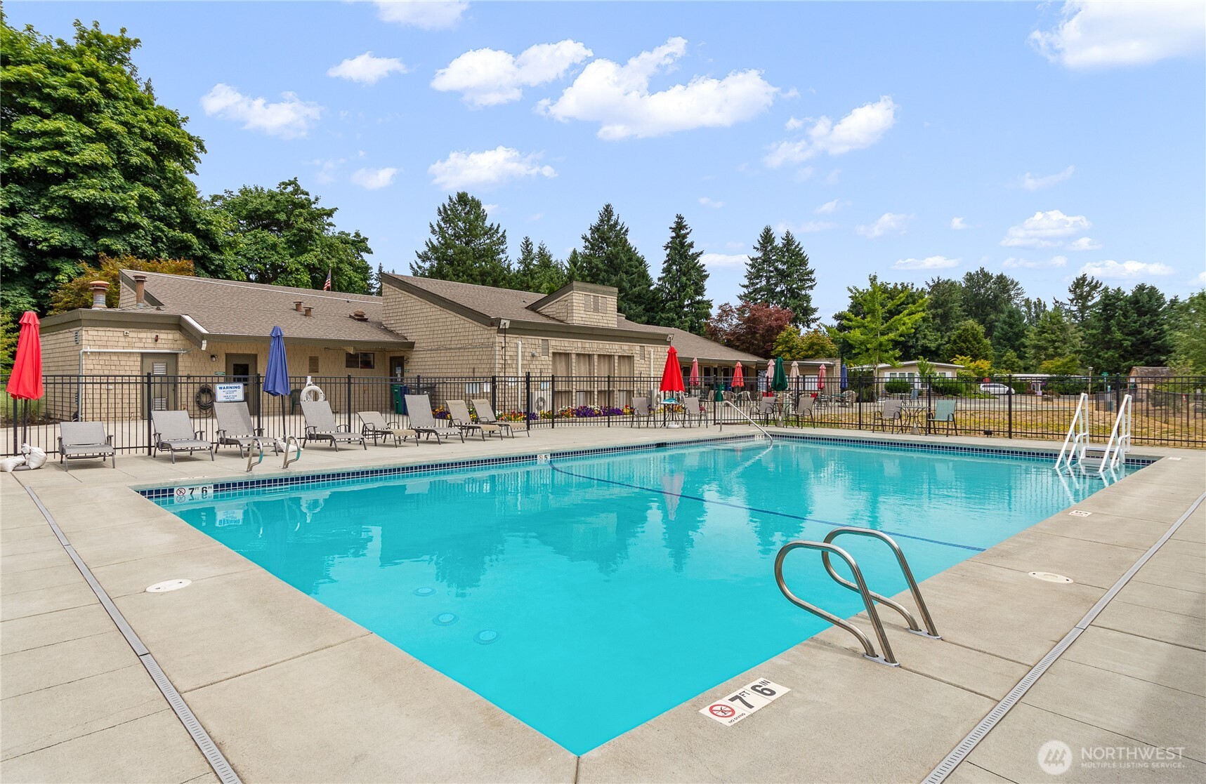 The heated pool is open late May/early June to September. Your kids or grandkids can join you in this terrific pool.