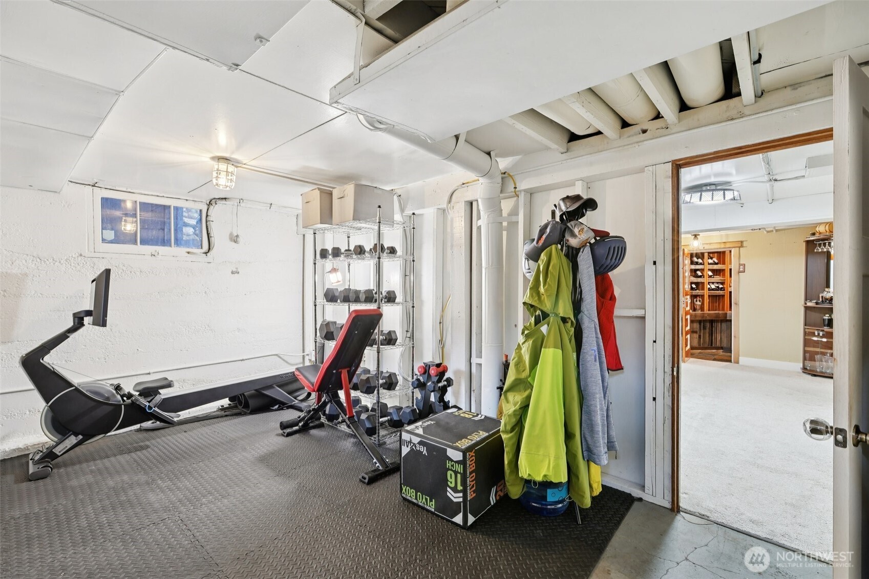 storage or gym room on the lower level, could be converted into a bathroom