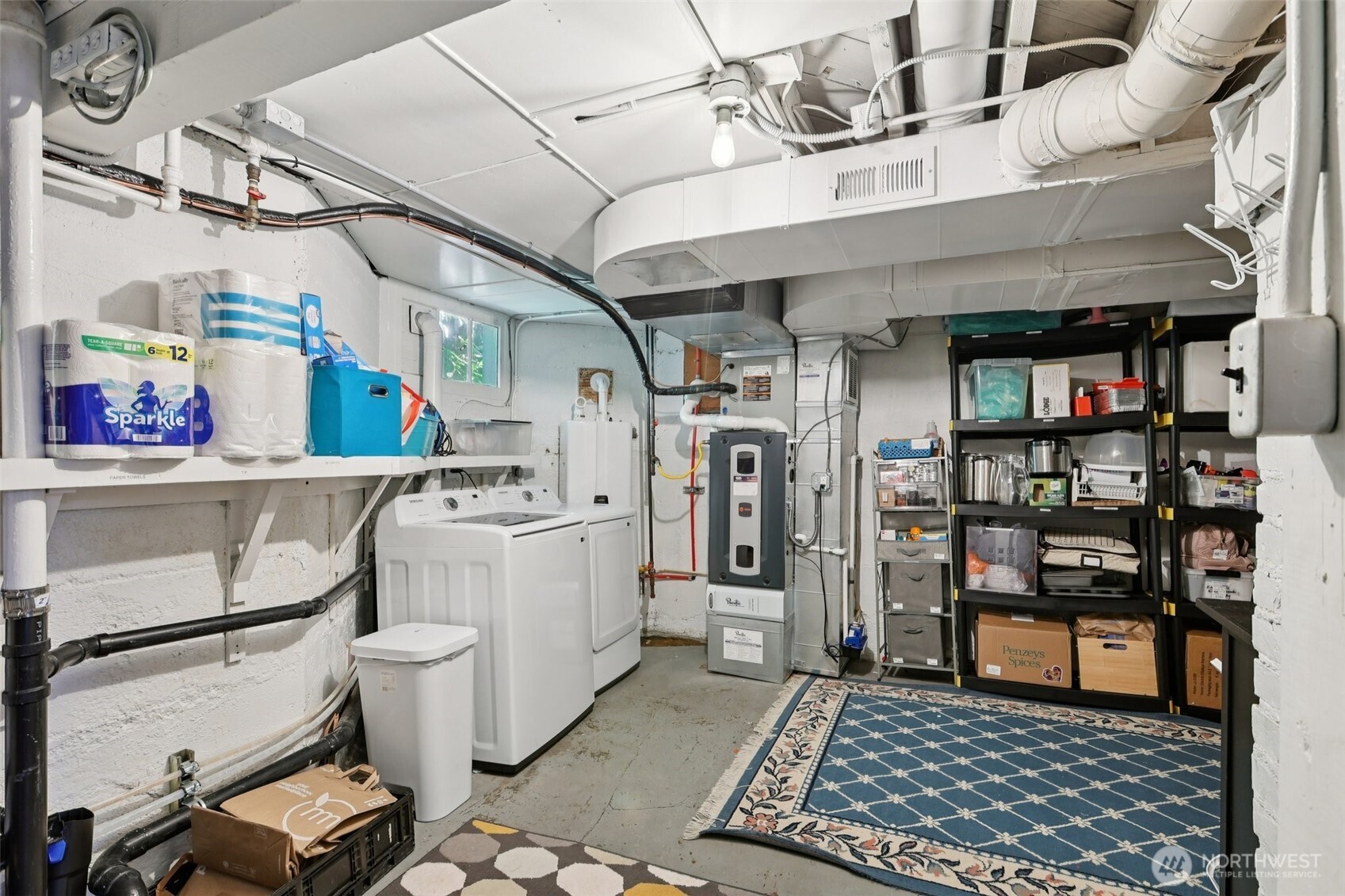 large storage with laundry room