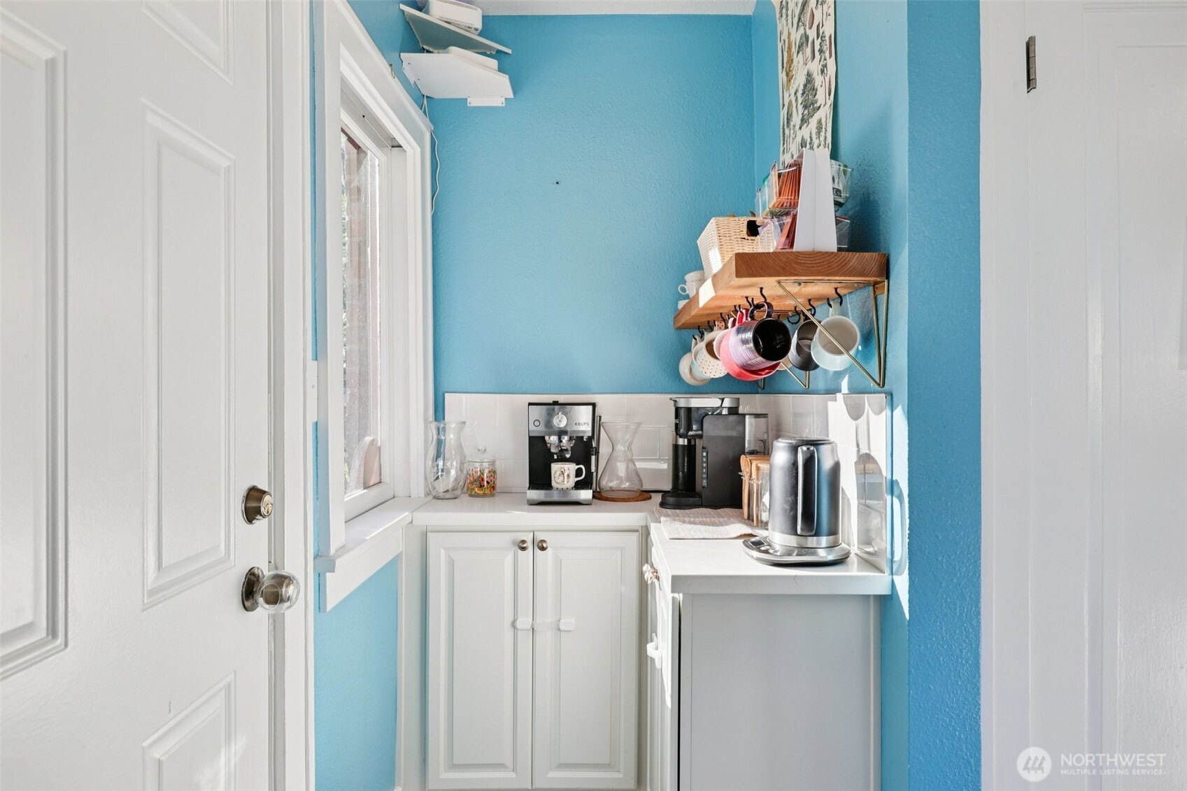 coffee tea nook in kitchen
