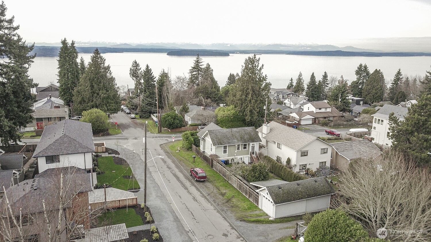 Aerial view looking west.