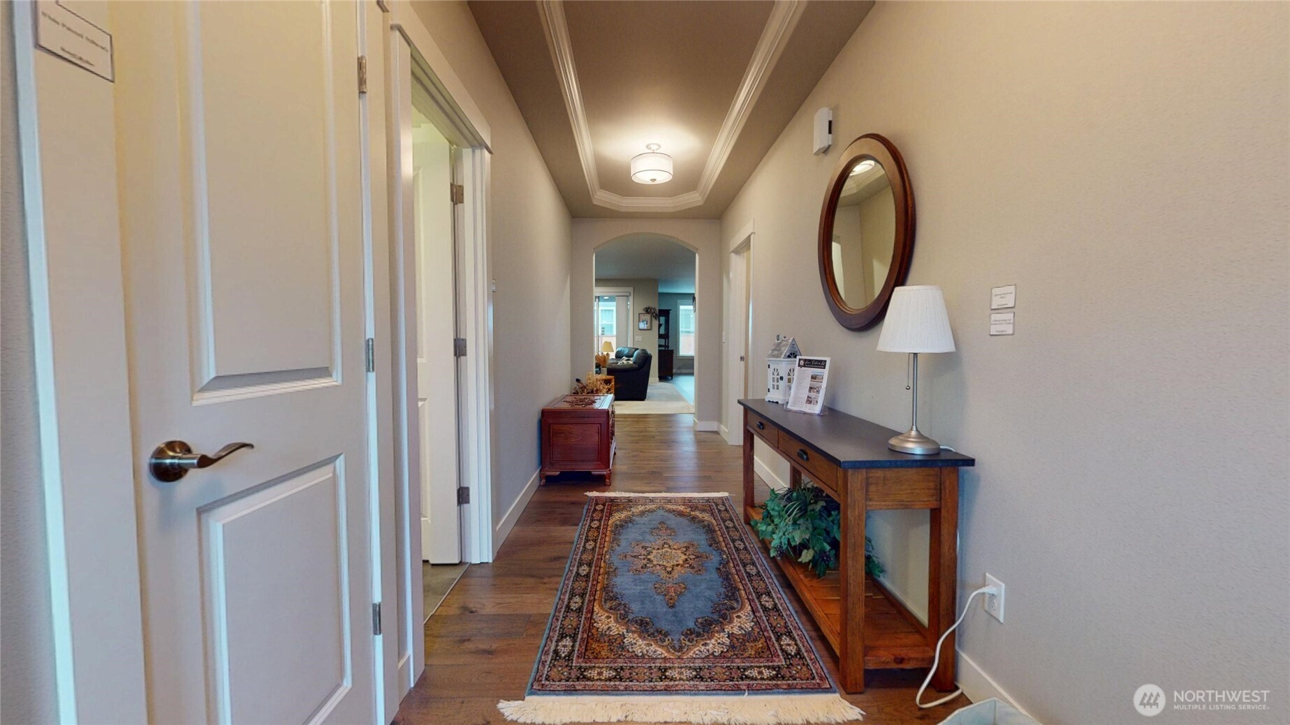 Entry with coffered ceilings