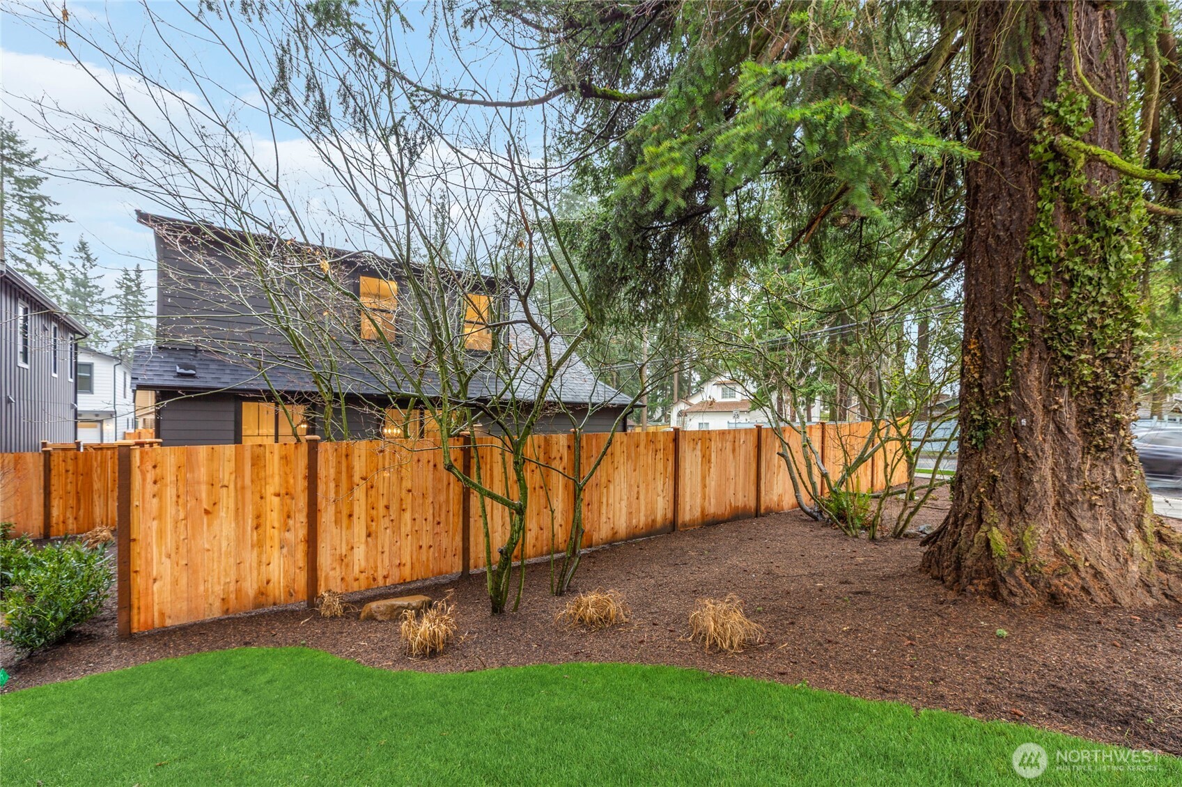 Facing south, north side of the of the house.