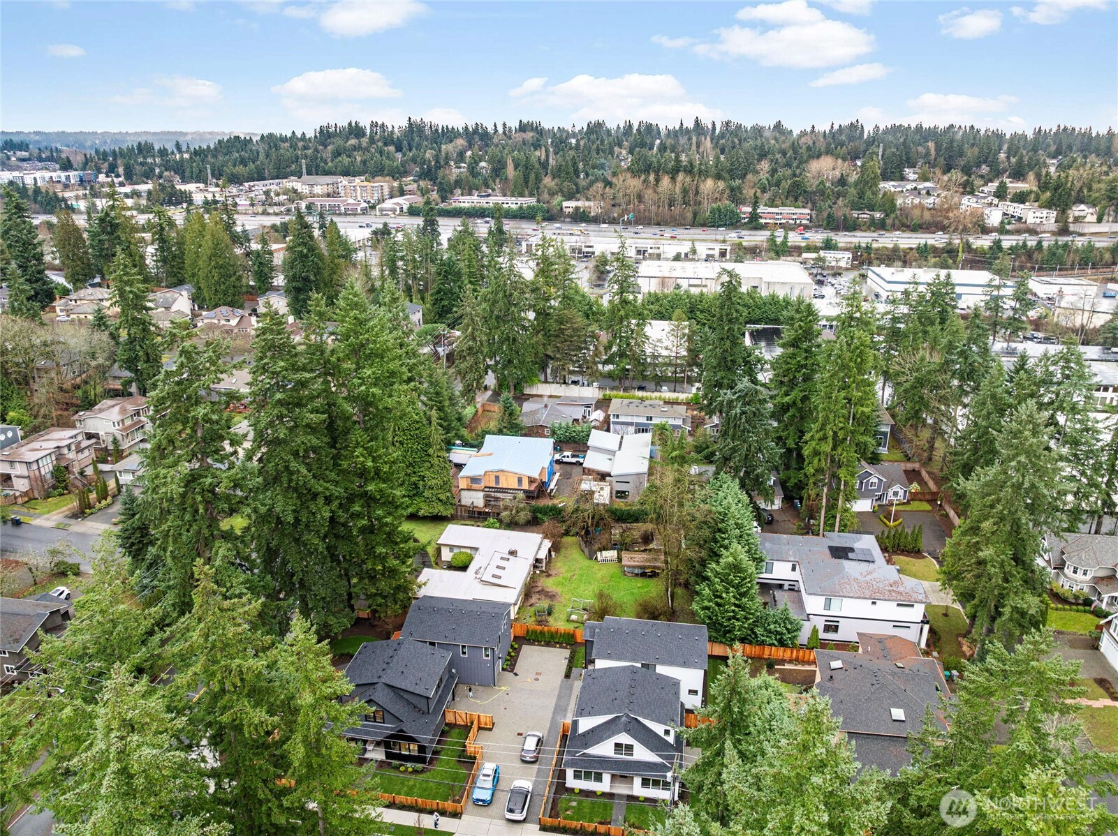 Overhead view including I-405.