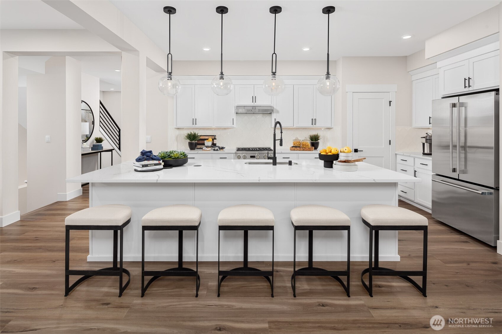 Chef's dream kitchen invites enjoyable meal prep-photo is of model home-Victorian floor plan-Design elements in Chateau plan can vary