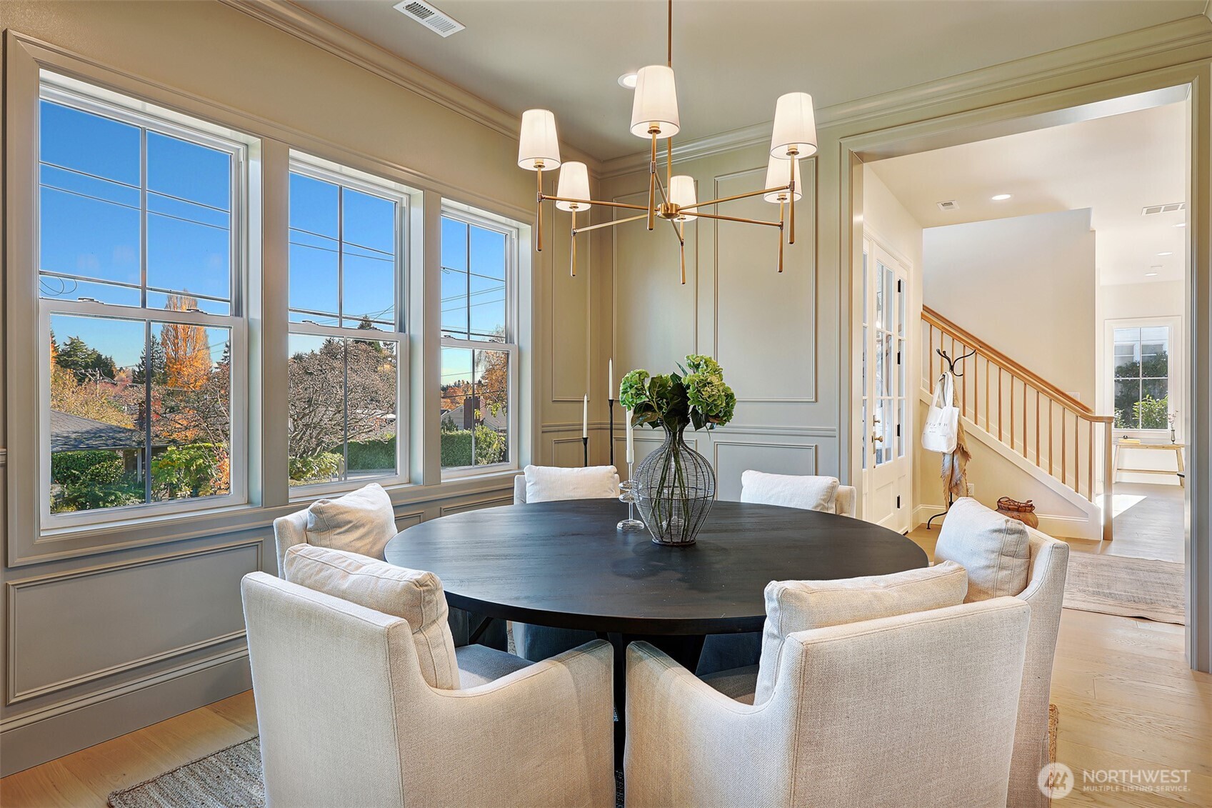 Formal dining room adds to the elegance in this beauty.
