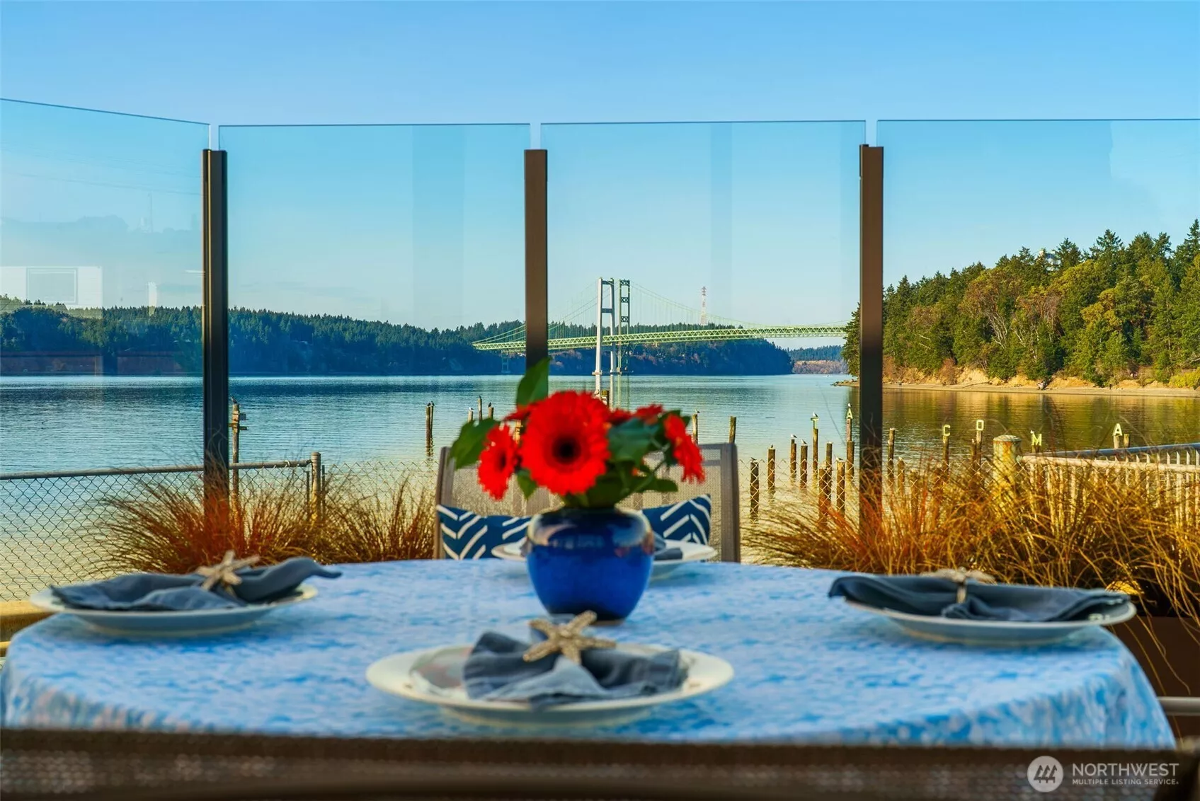 Breathtaking views from the private patio off the kitchen.