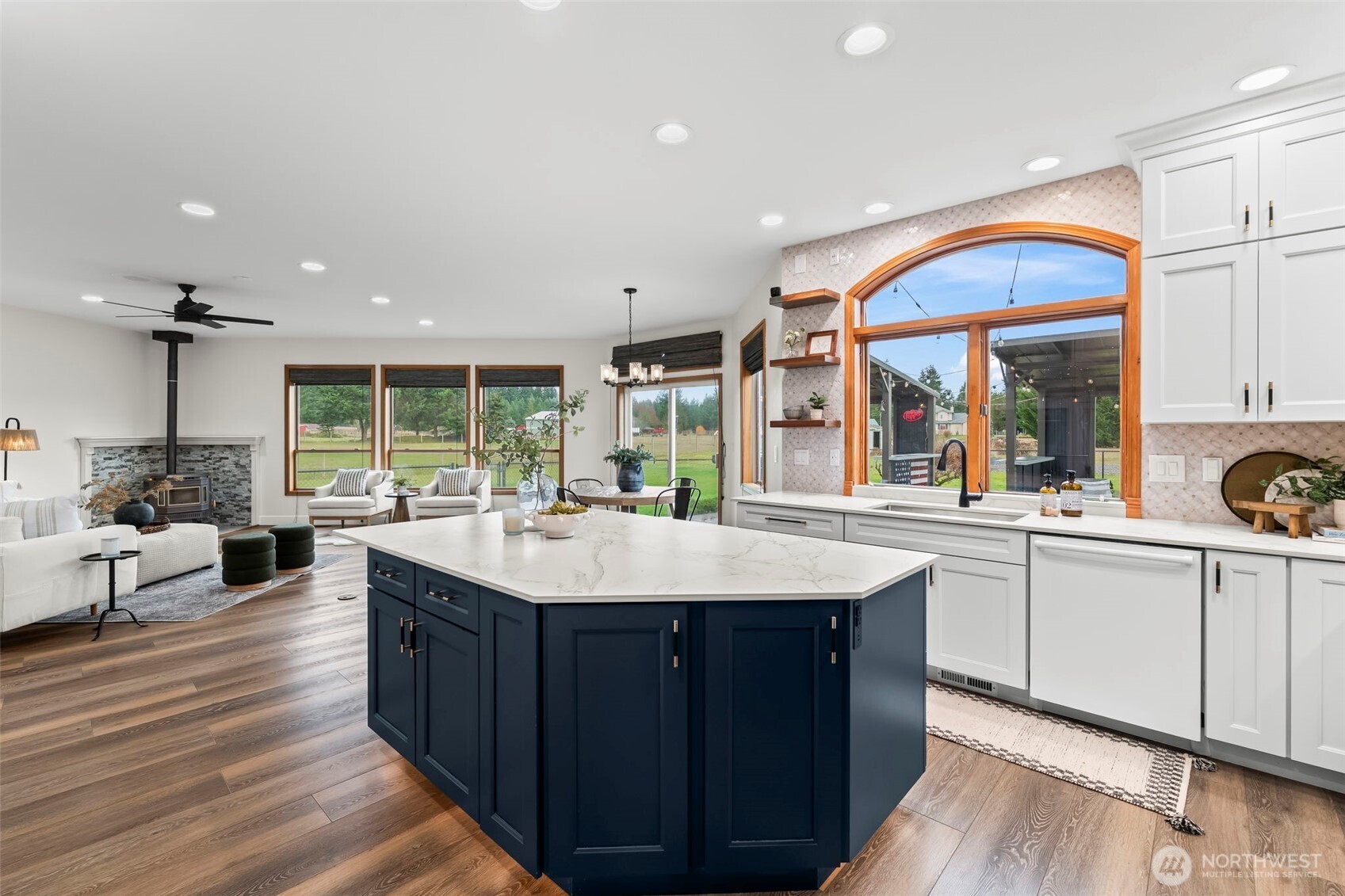 The kitchen and adjoining family room creates the perfect space for people to congregate