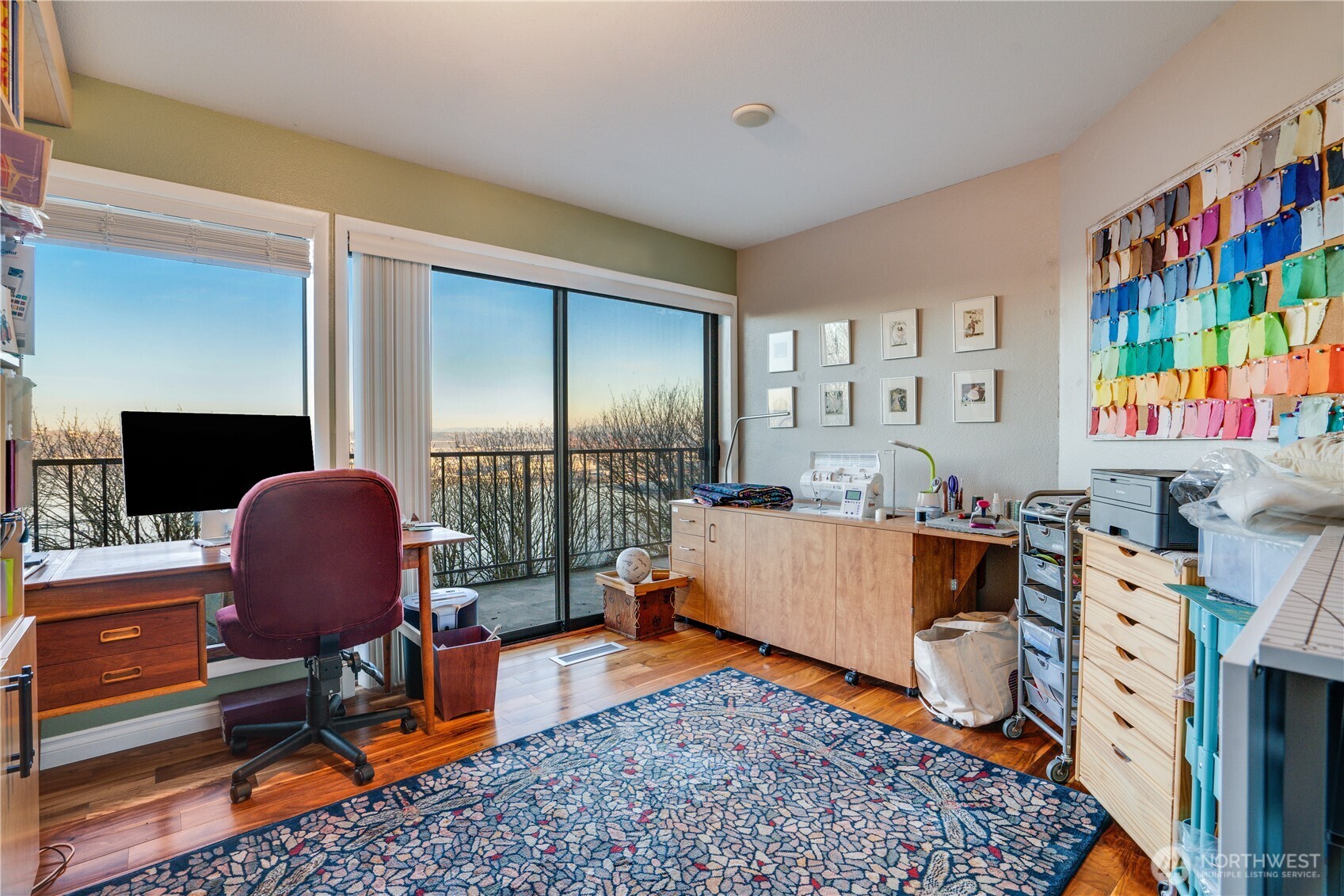 This office has a built in Murphy Bed to flex for company should you wish!  Perfect home office, workout room, studio or for all!