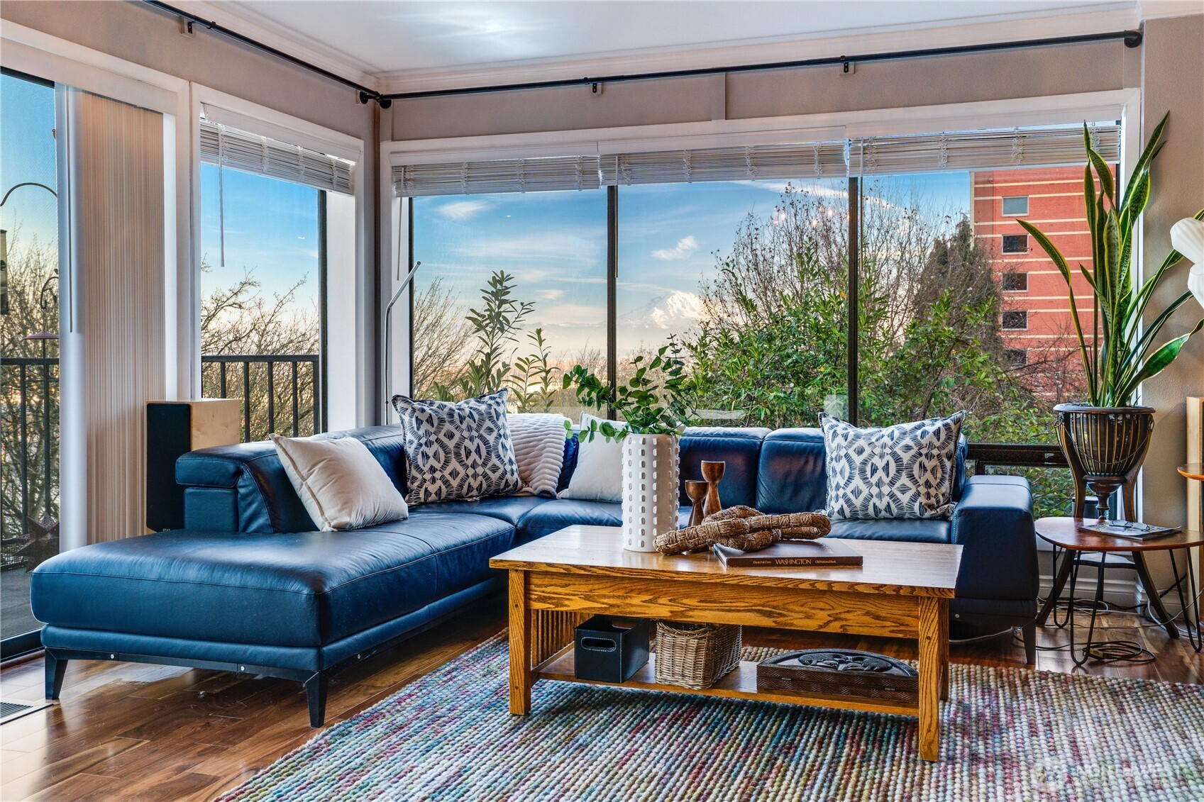 You'll love this corner window placement to enjoy both vistas.