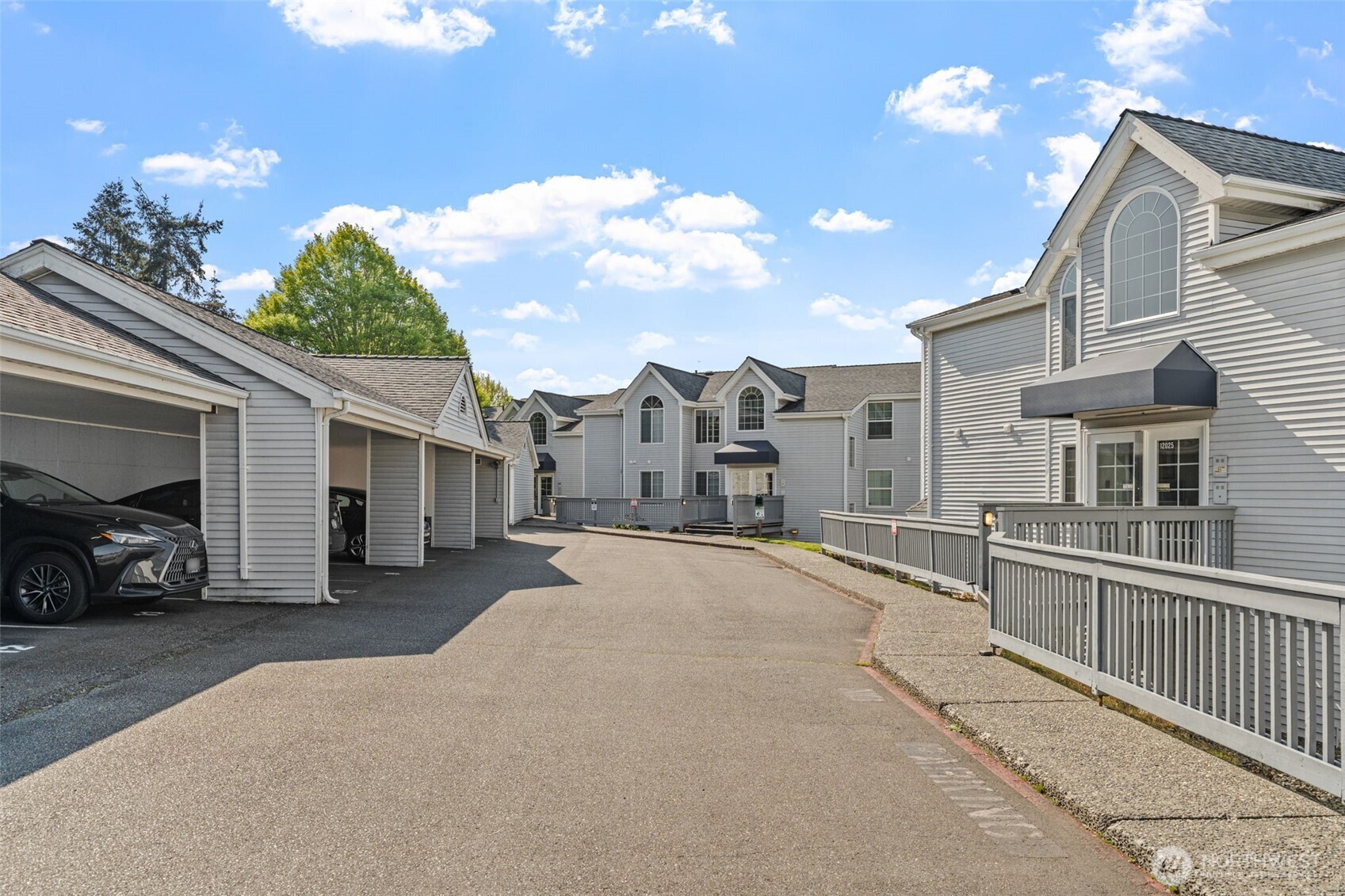 Your personal covered carport parking spot across from building.