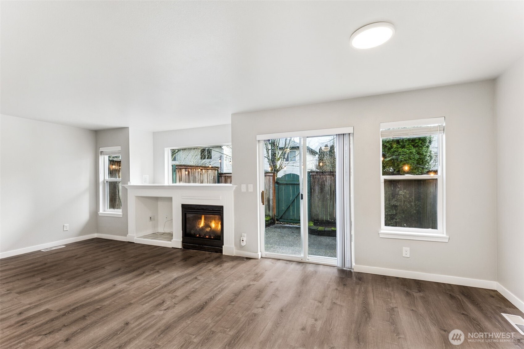 The sliding glass door goes out to the private patio.