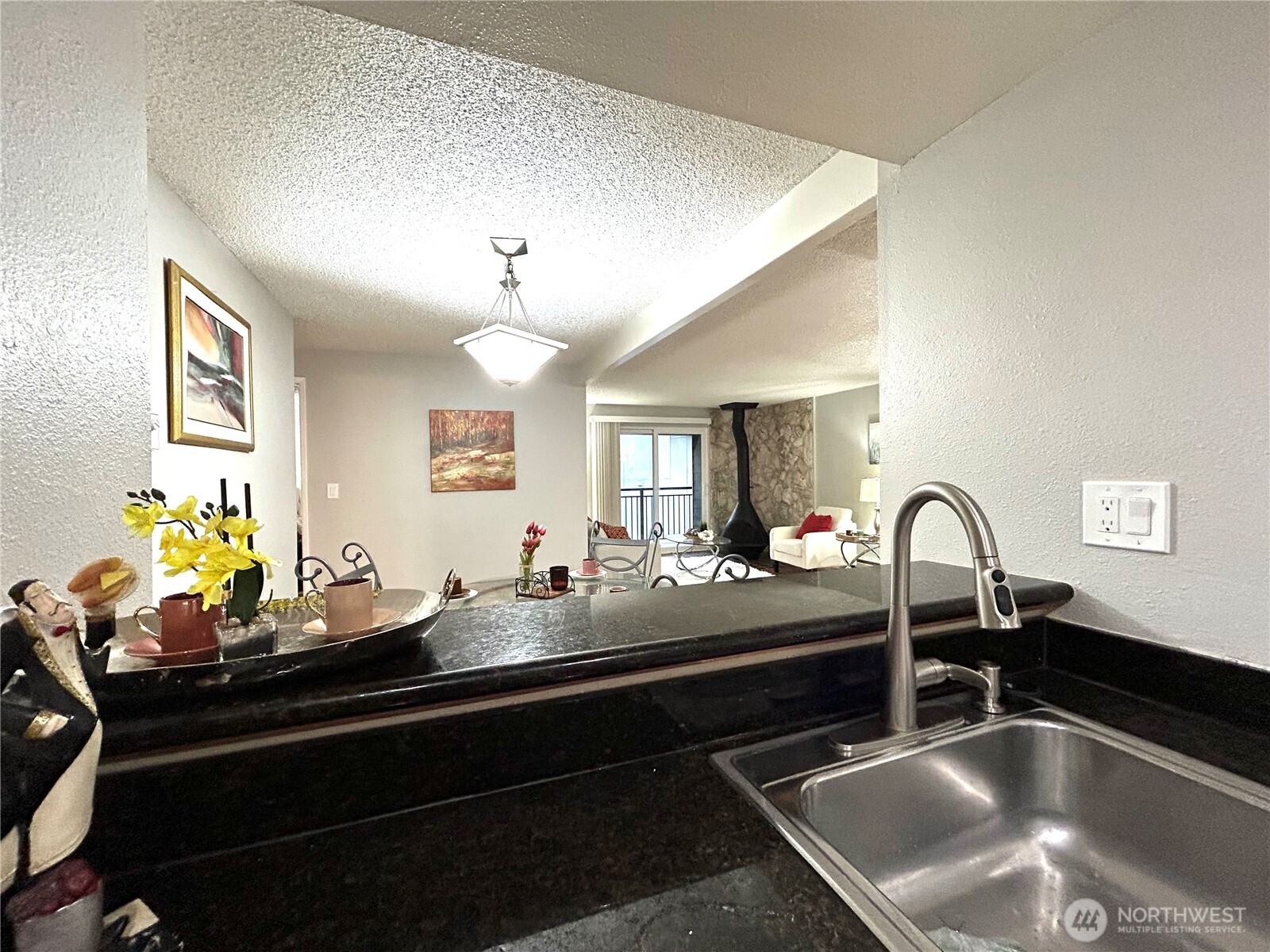 kitchen and view to dining room