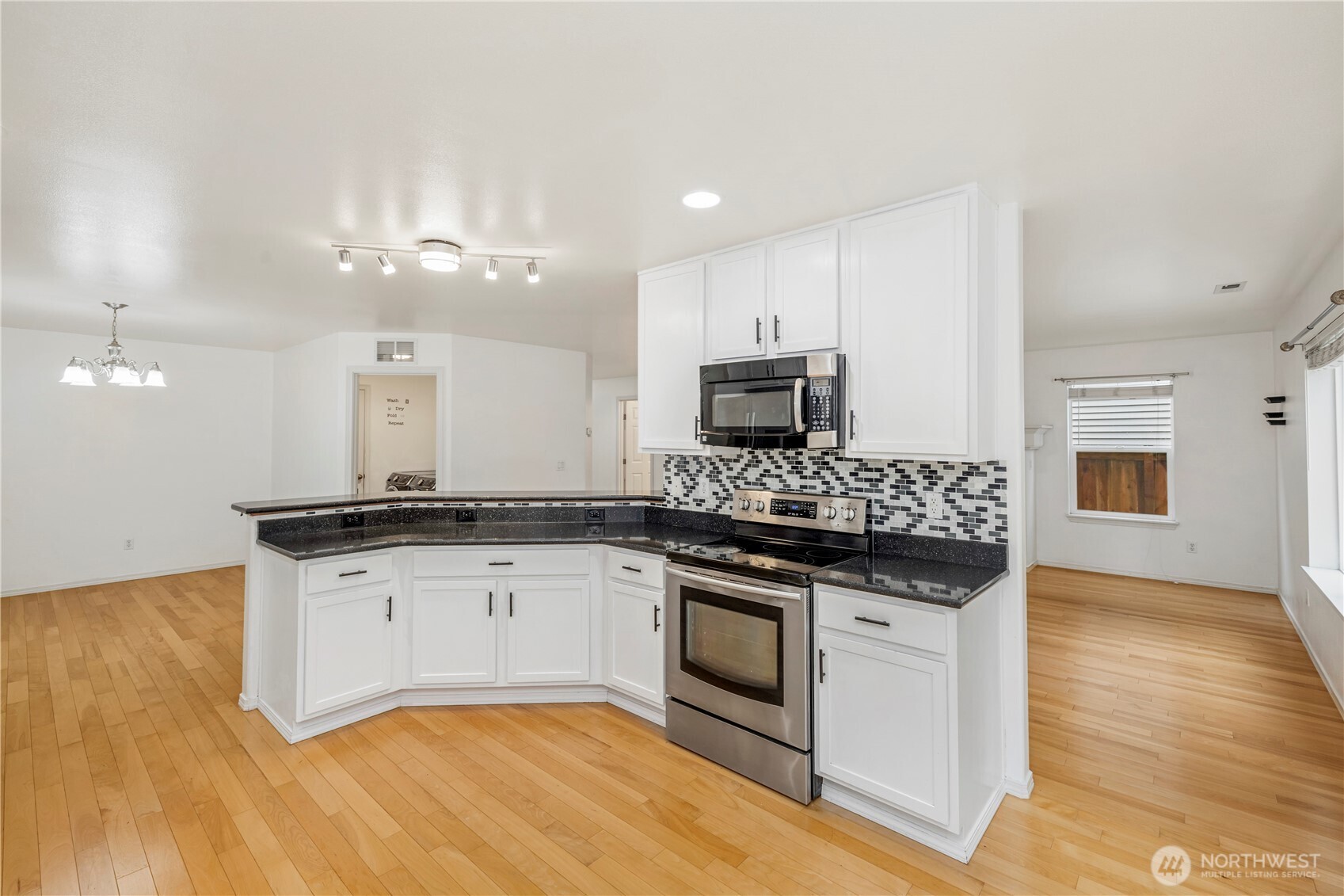 One side of the elegant and functional kitchen.
