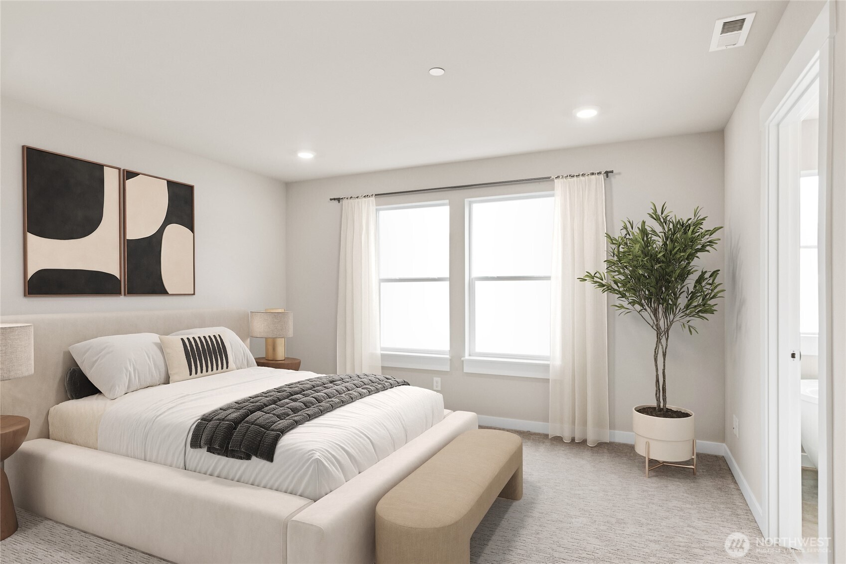 One of four upstairs bedrooms - virtually staged!