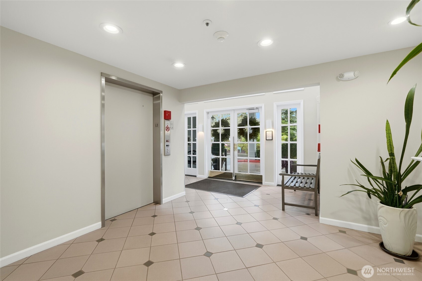 Front entrance - Secured Lobby - with elevator.