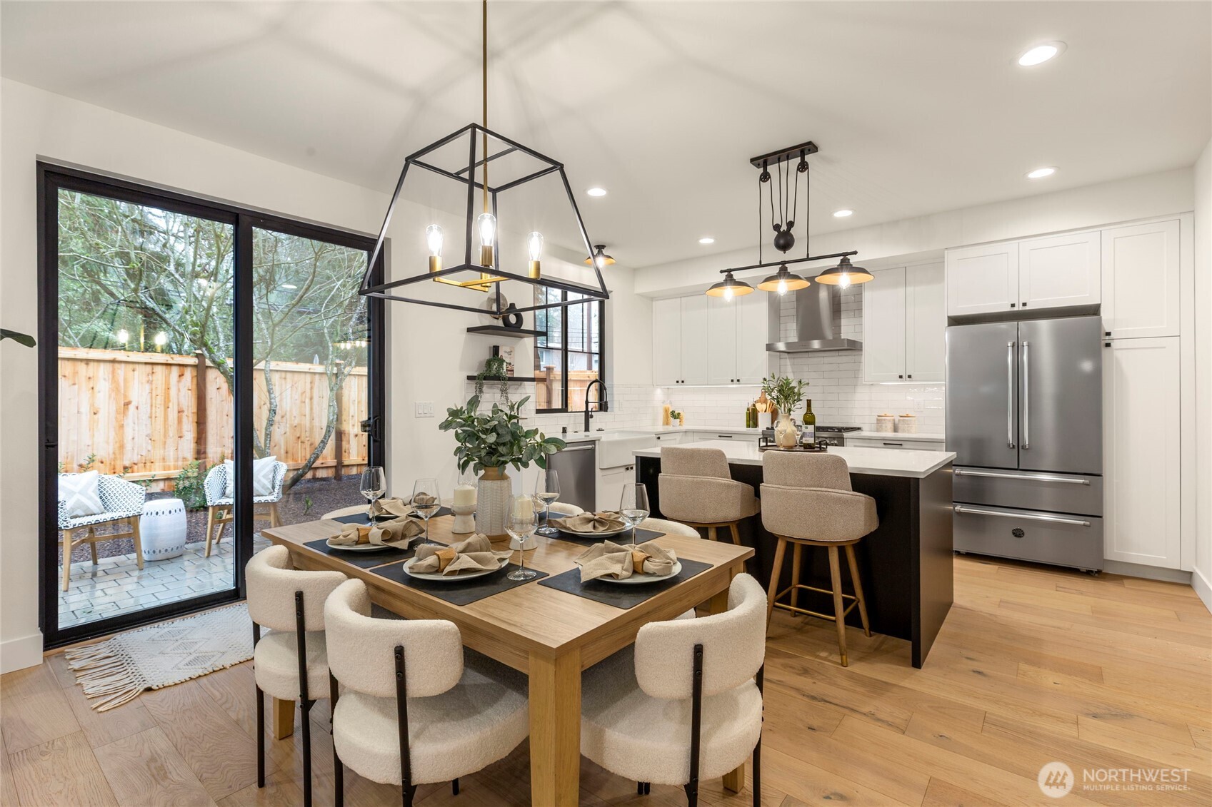 Sliding glass door provides quick access from the dinning room to the patio.