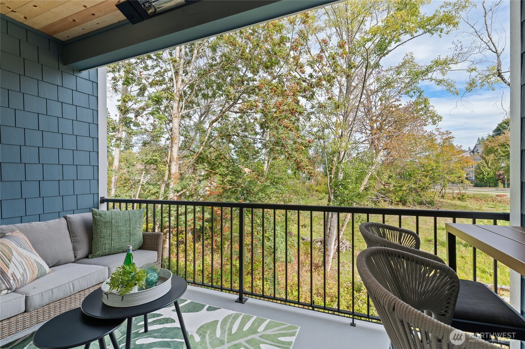 Each home includes its own covered balcony with built in heater for year round use!