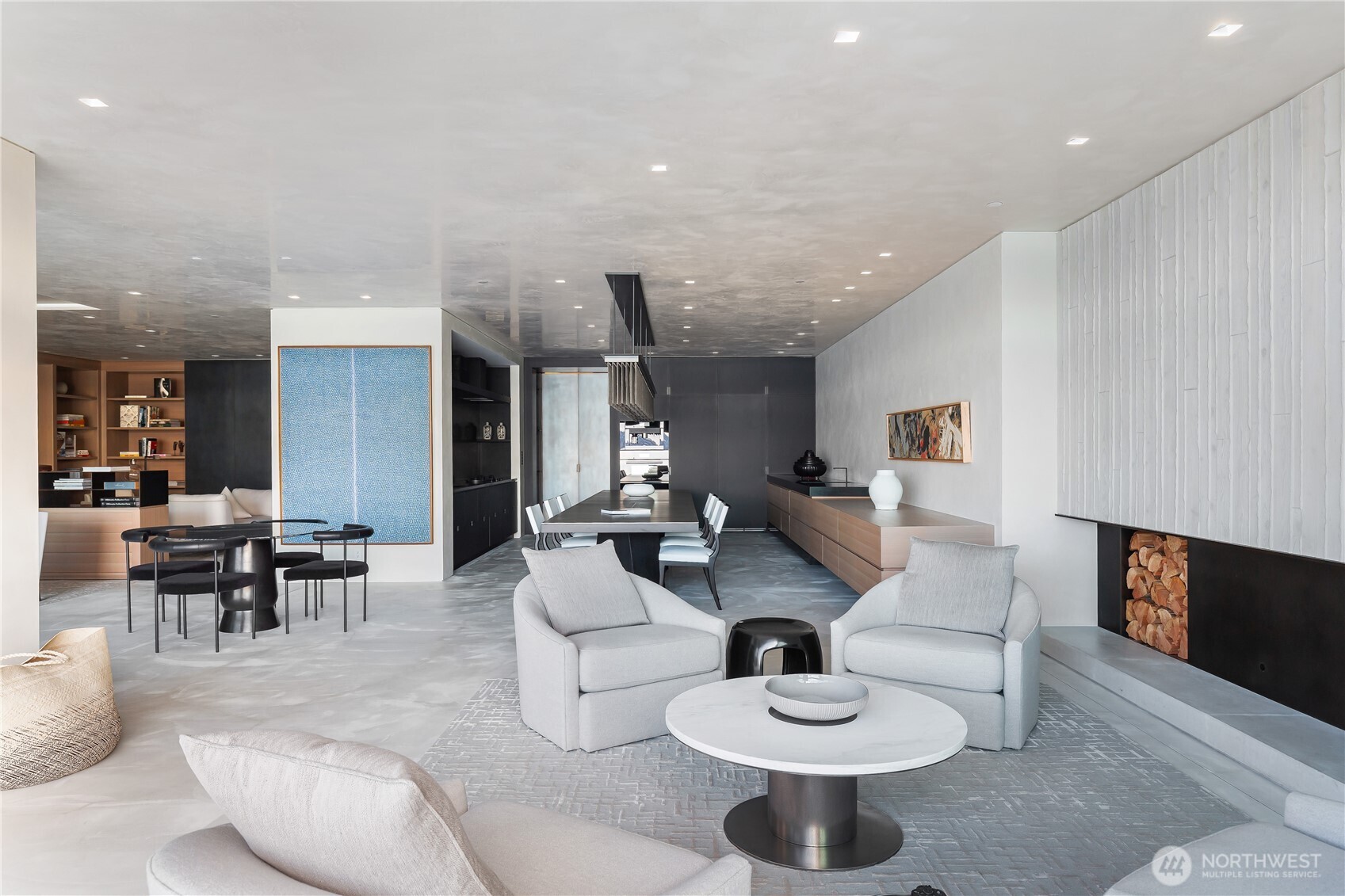 View into the kitchen from the West side of the unit.