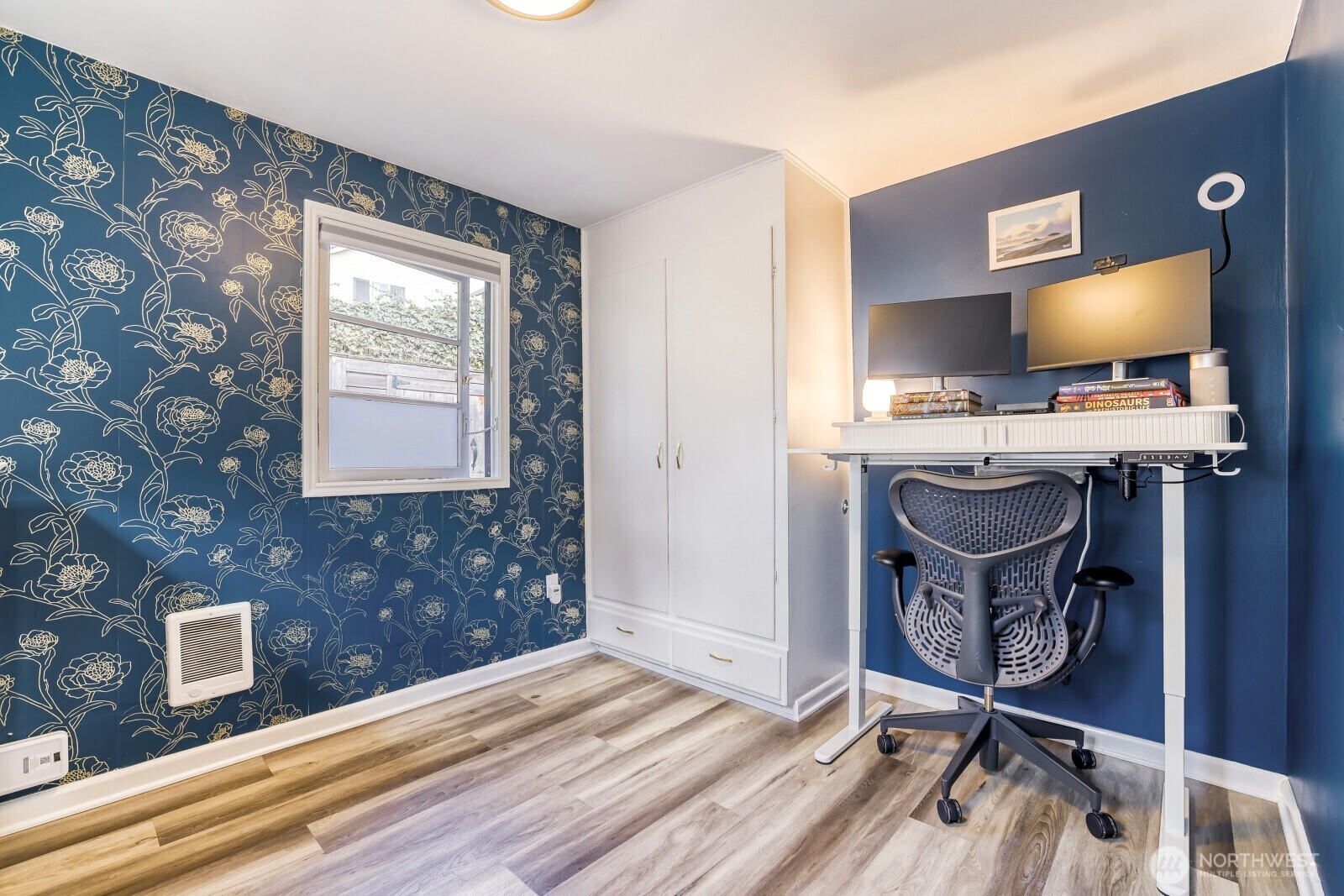 Murphy bed bookcase included.