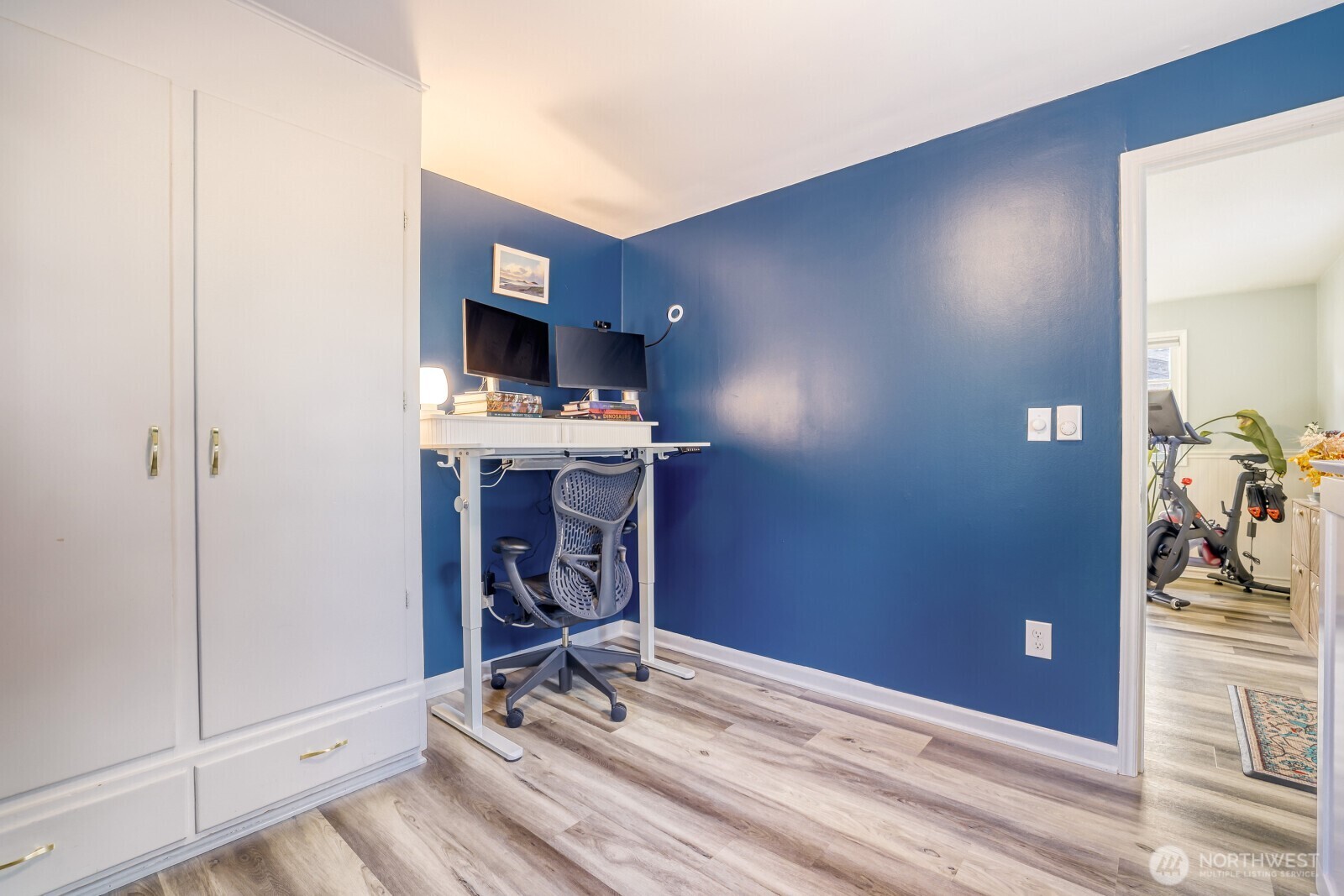 Extra finished room currently used as theater room.