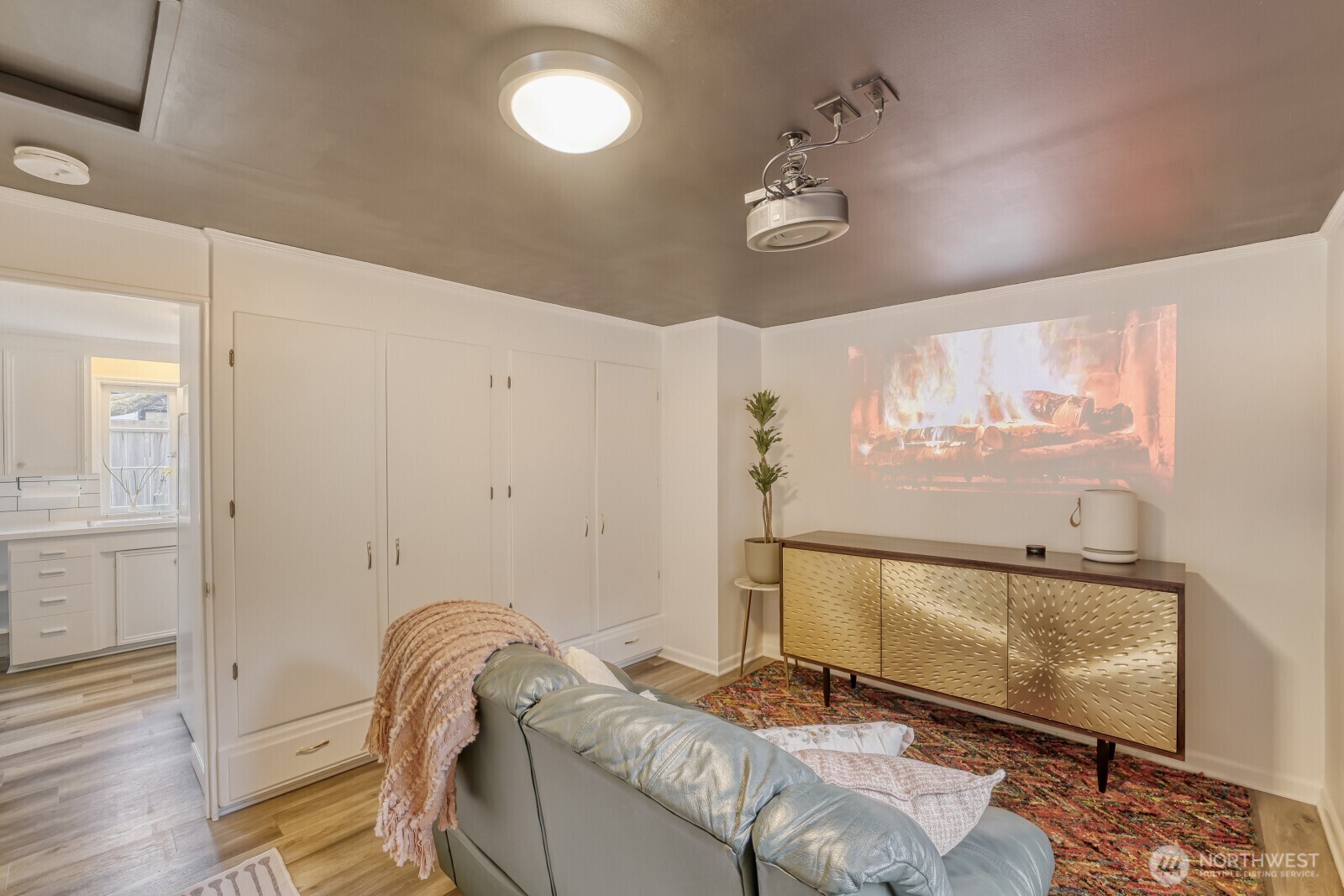 Large primary bedroom with the new sliders installed for easy access to backyard.