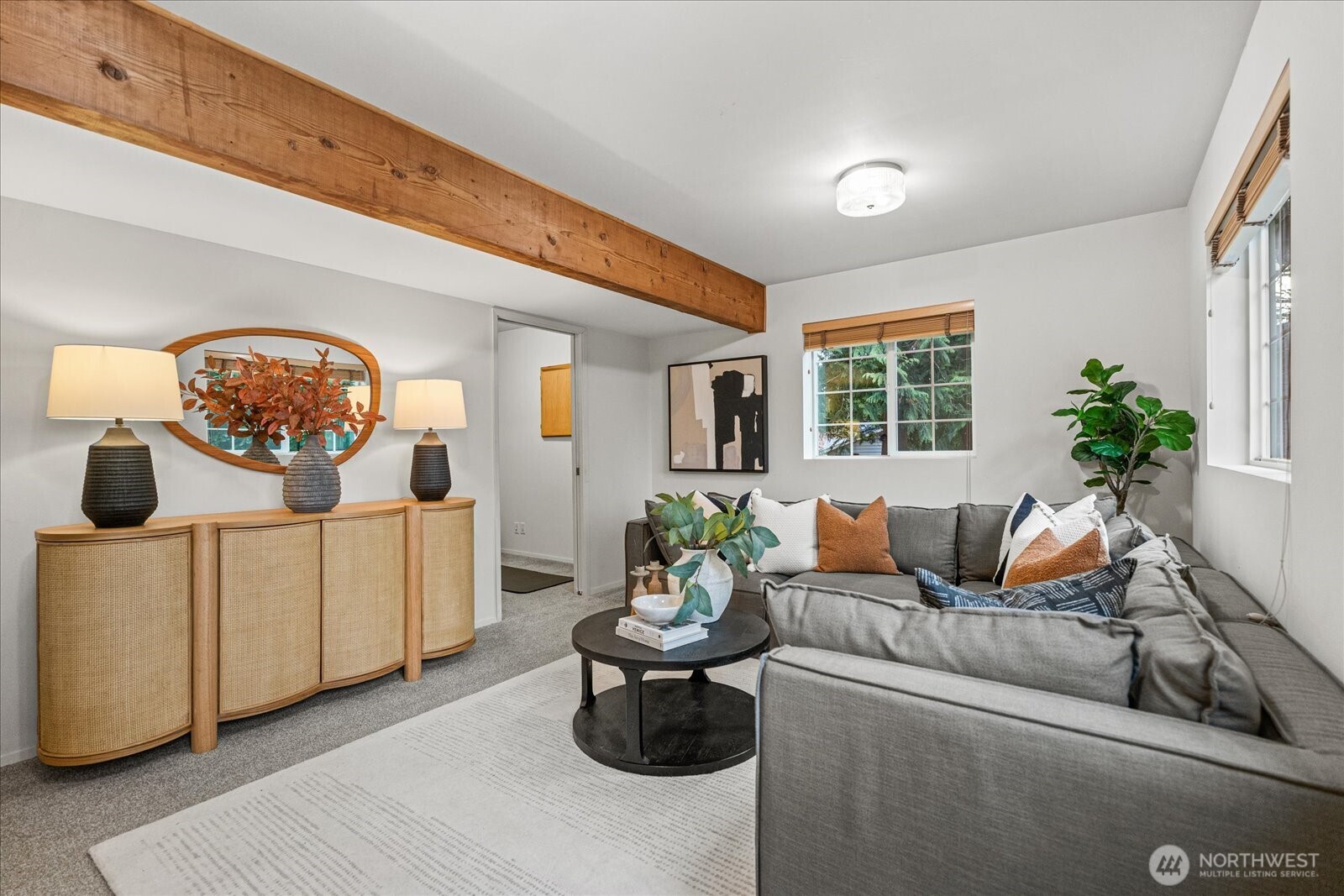 Laundry room/utility room with new hot water heater and just serviced furnace.