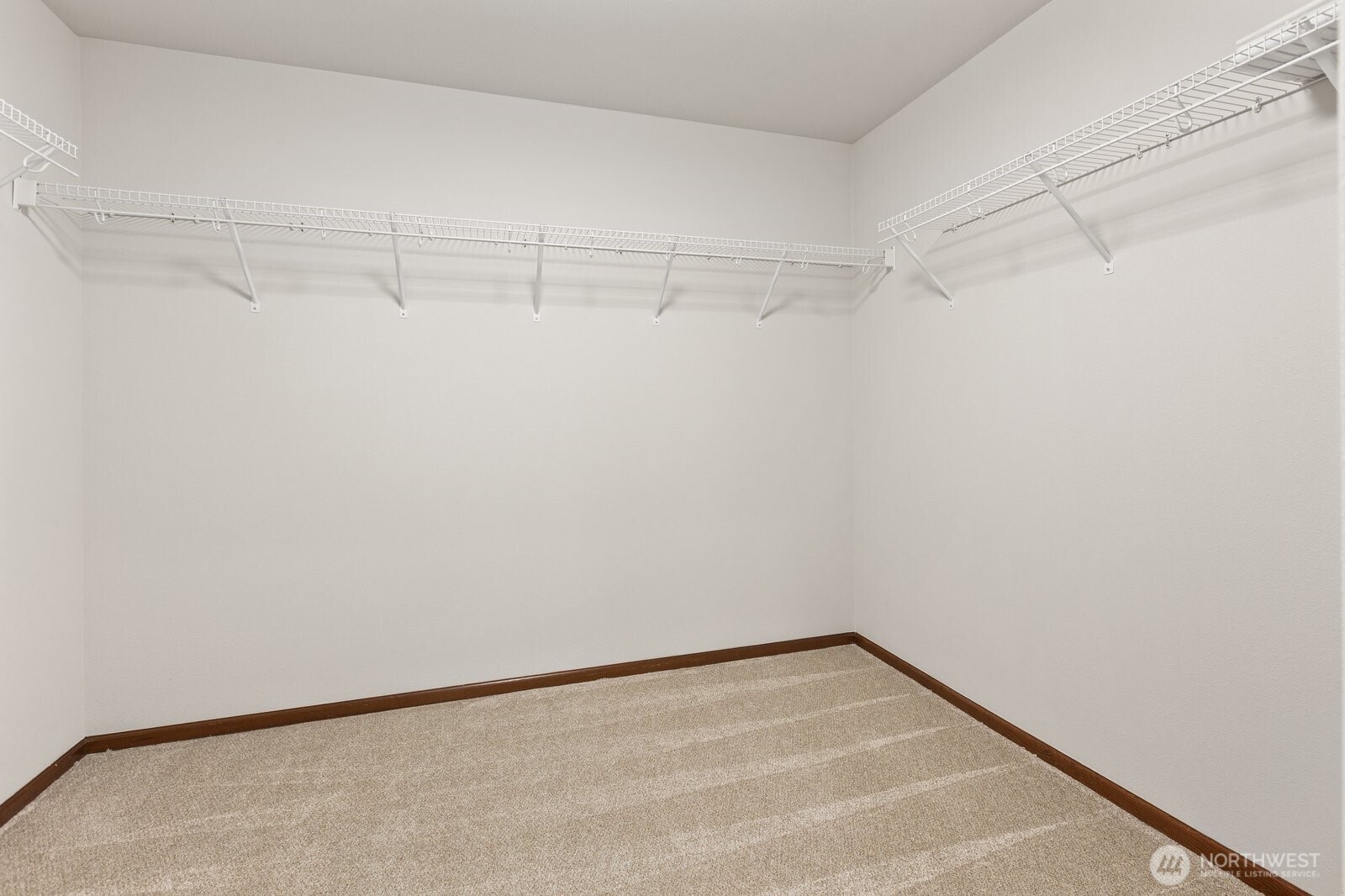 Virtually staged guest bedroom.