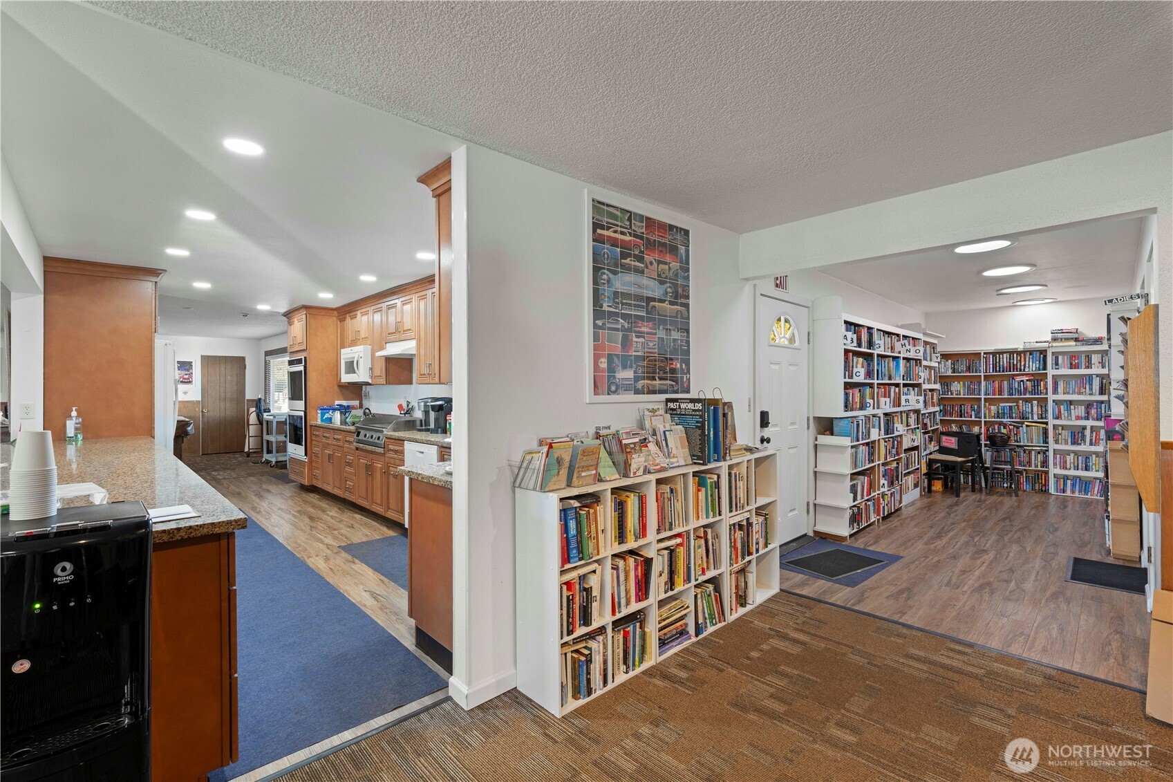The community library offers a cozy retreat and a selection of books you can check out, perfect for relaxing or learning something new.