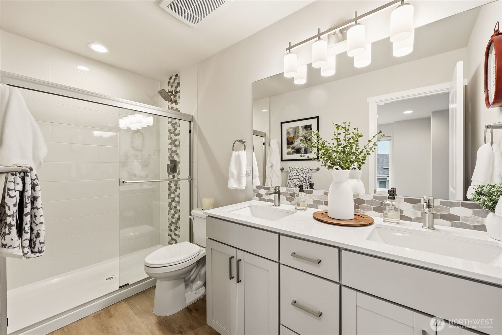 Upstairs laundry for ultimate convenience.