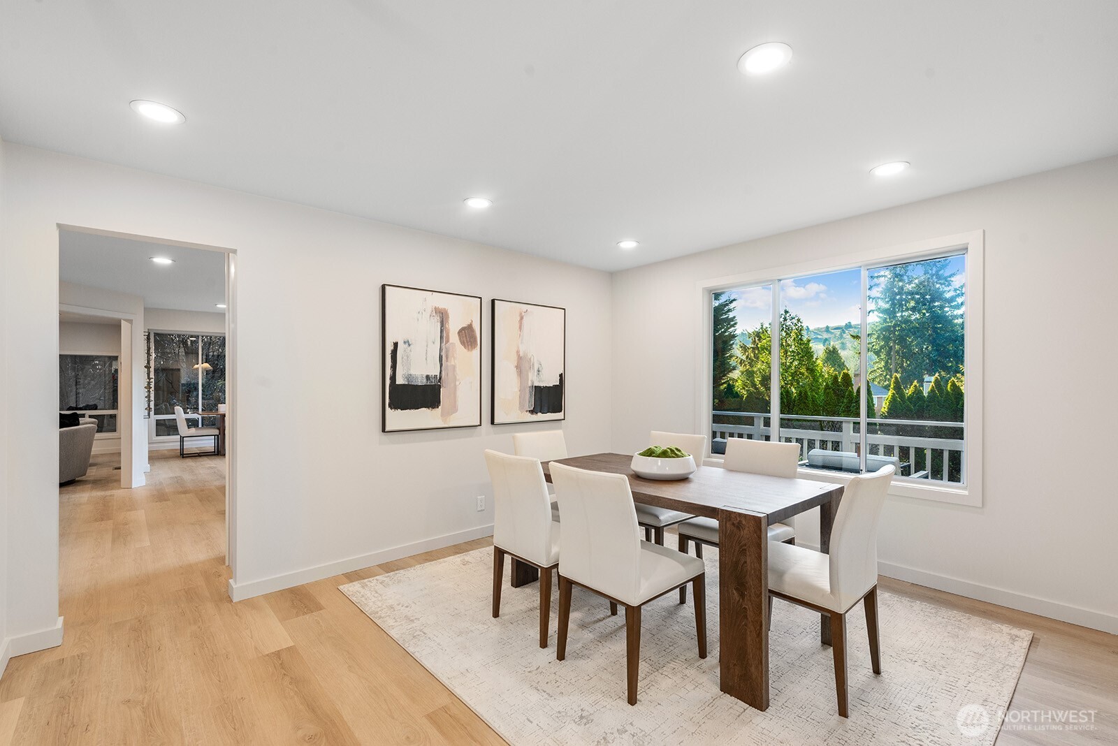 Formal dining room with great views of Newcastle Golf