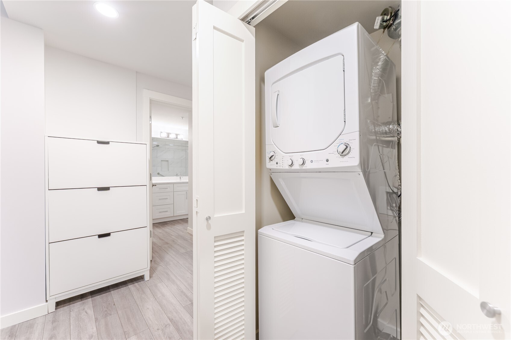 Built in shoe cabinet at the front door.