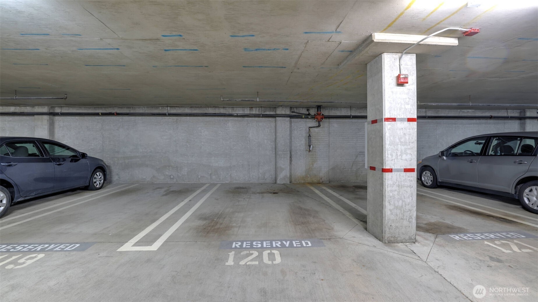 Secured garage.