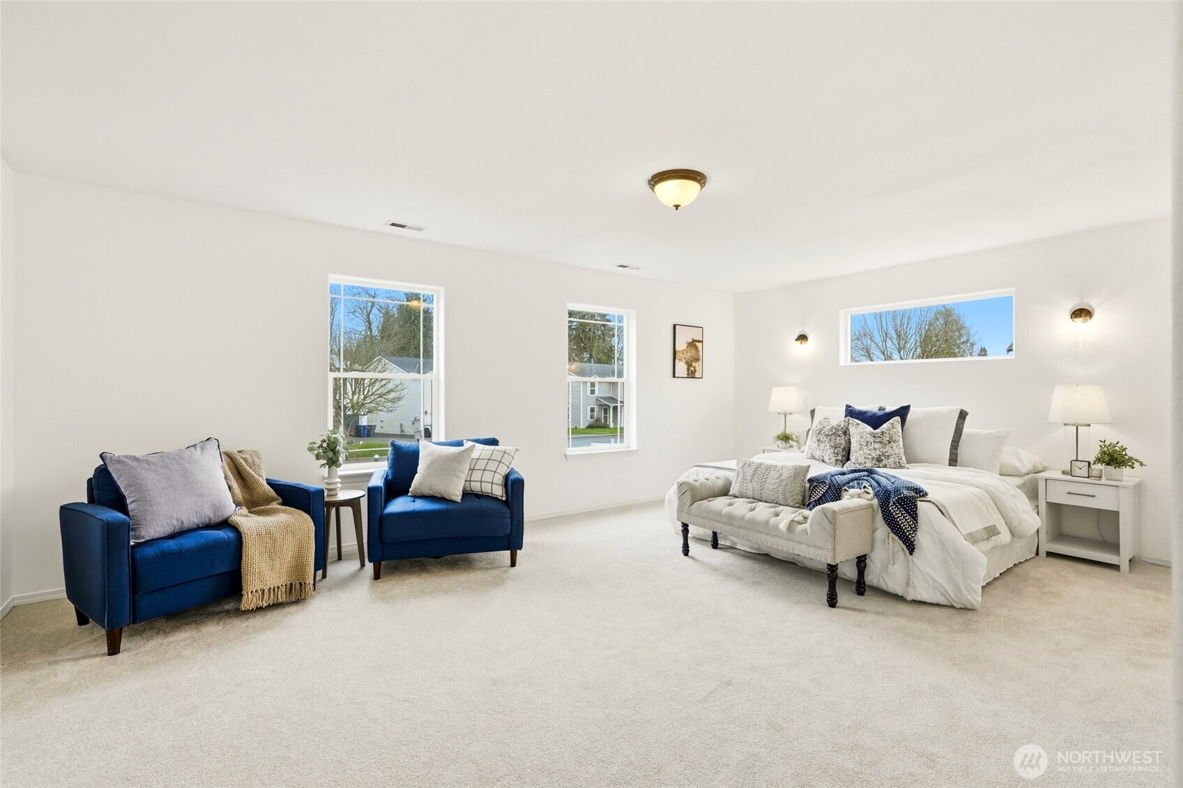 Oversized primary suite with room for a sitting area