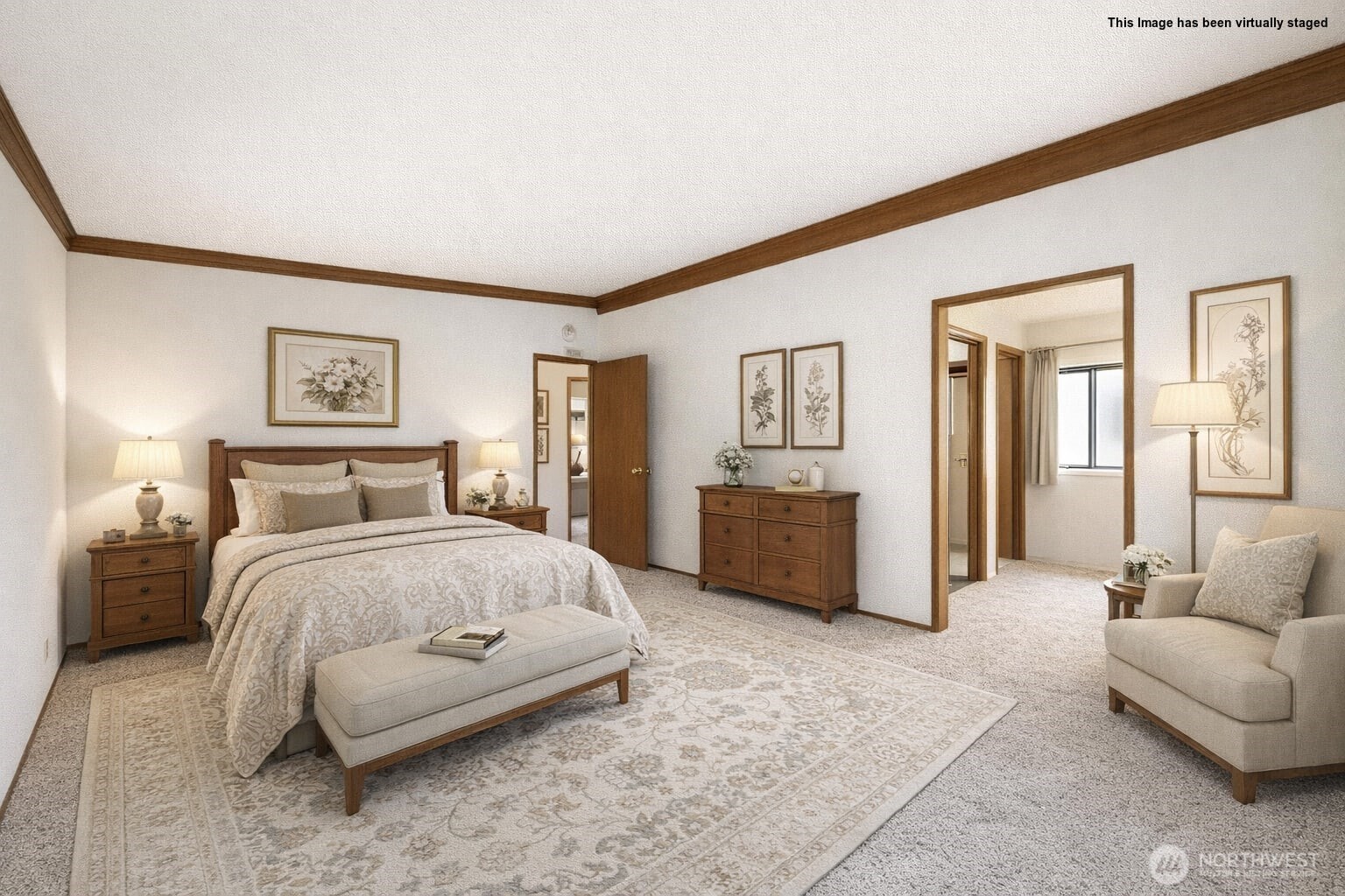 Primary bedroom Virtually Staged