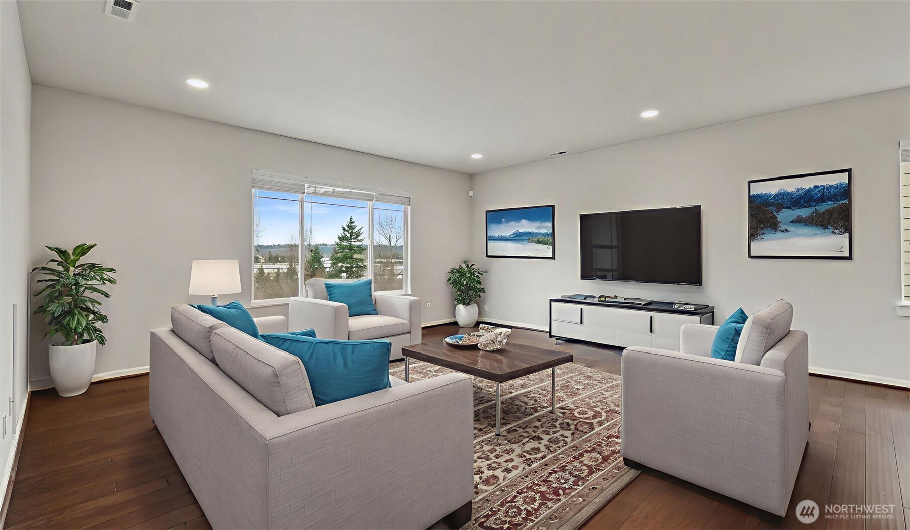 Spacious family room with view!