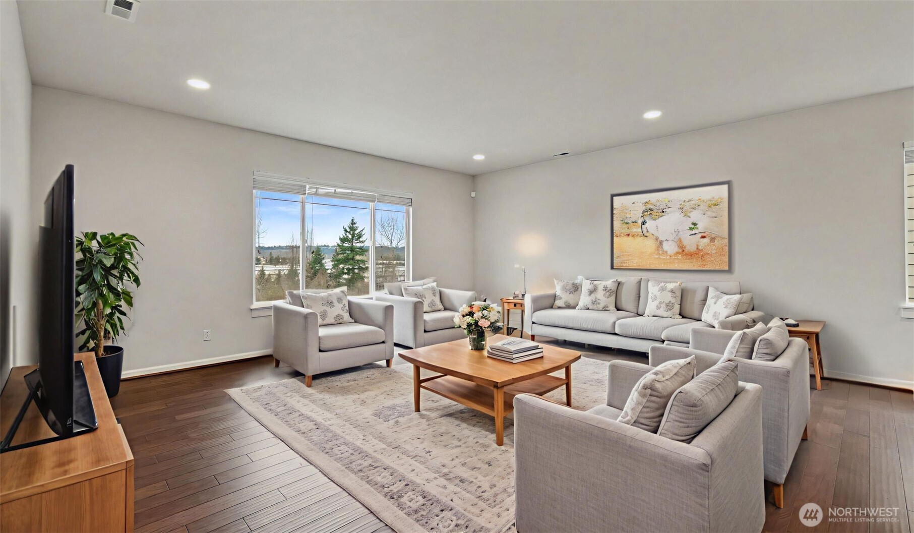 Spacious family room with view!