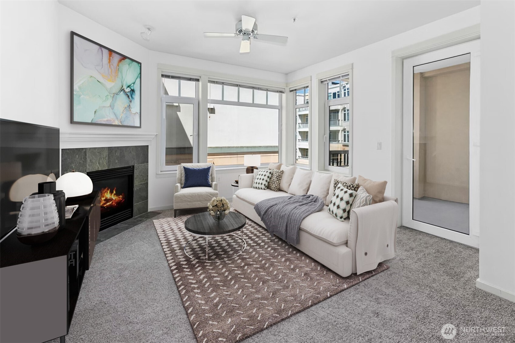 Virtually Staged Pic of Great Room