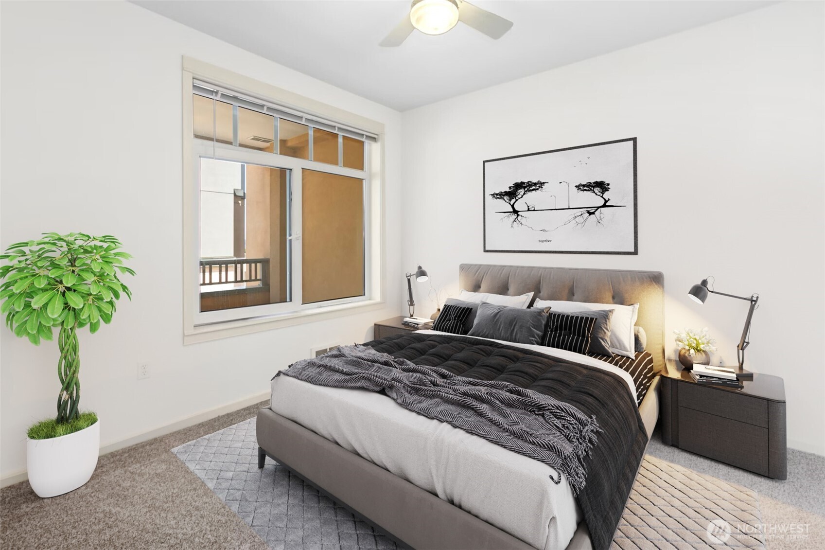 Virtually Staged Pic of Primary Suite