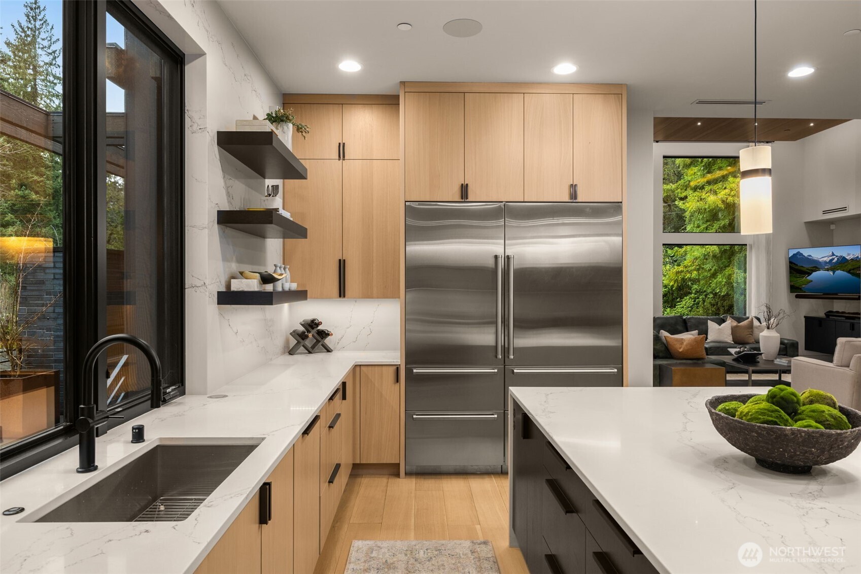 Sub Zero freezer and 36" refrigerator.