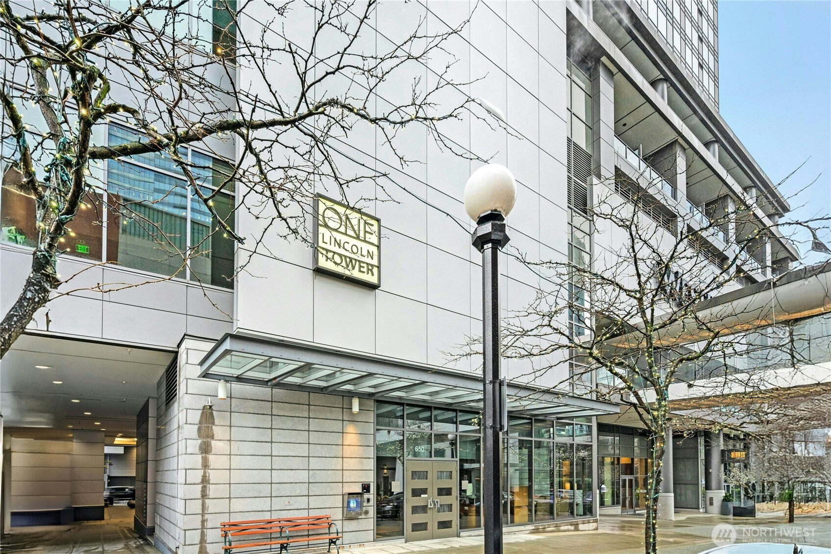 Main entrance with 24 hour concierge.