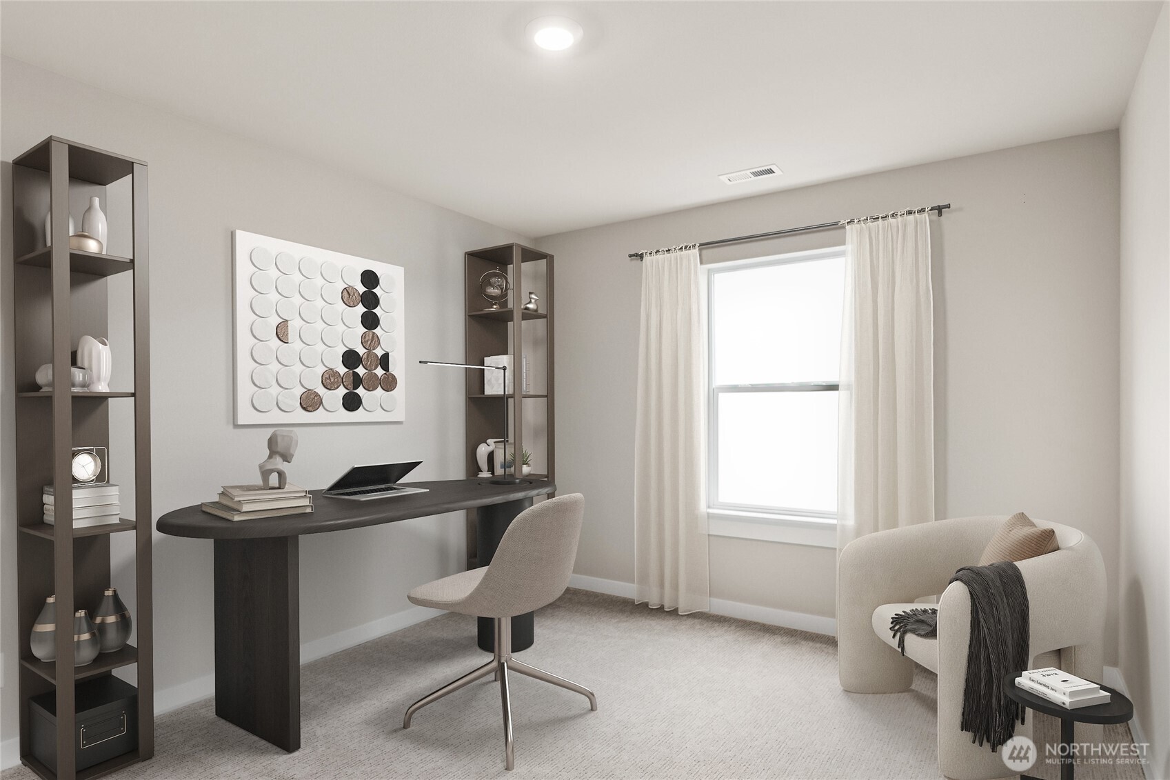 3rd of 4th upstairs bedroom - virtually staged.