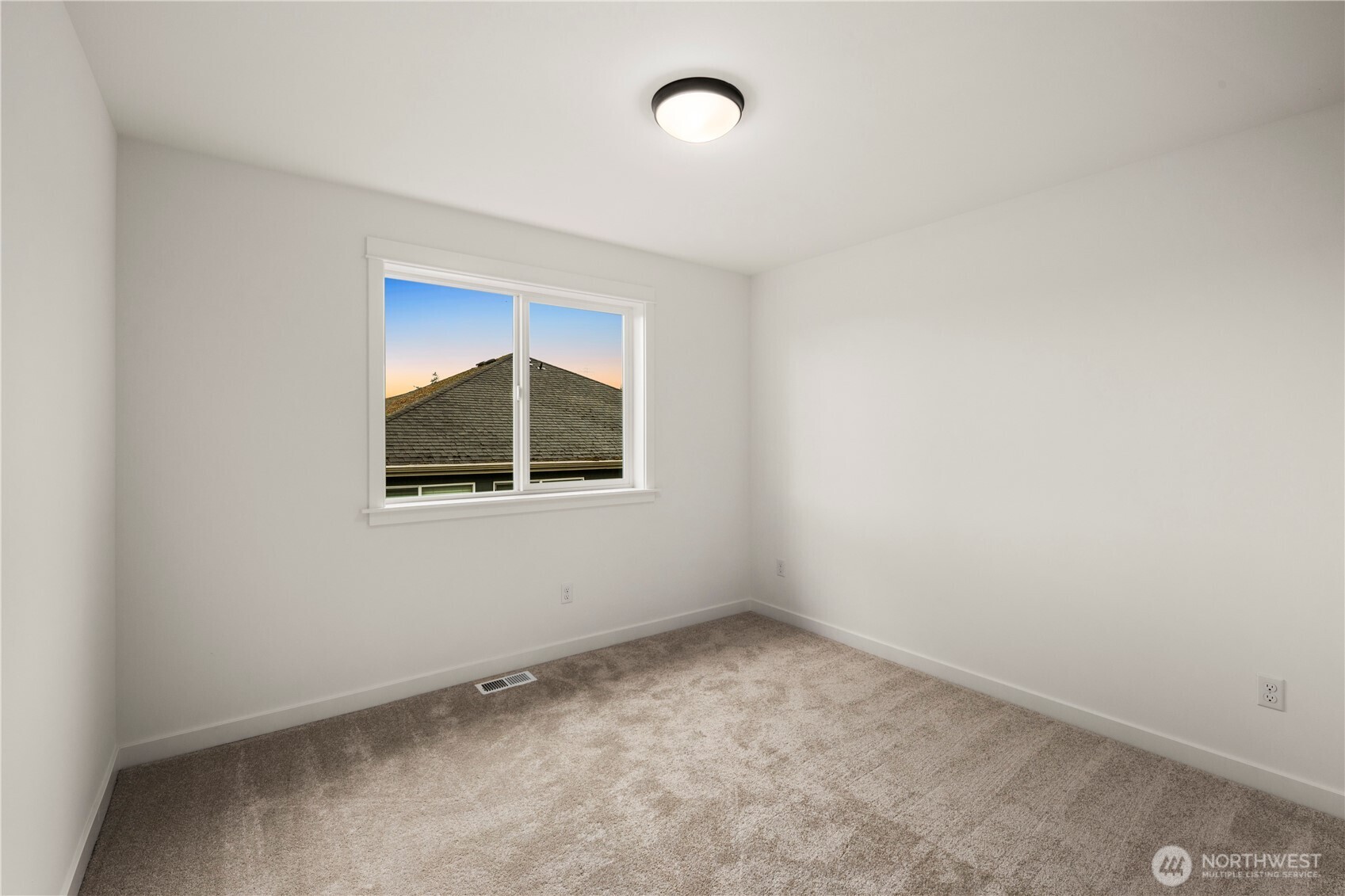 Additional Upper Level Bedroom: Light-filled secondary bedroom with plush carpet and a clean, neutral palette. Flexible in size and design, it’s well-suited for a variety of uses, from restful retreat to creative workspace.    Photos are from THIS model home at Foxmoore but are for visualization purposes only.