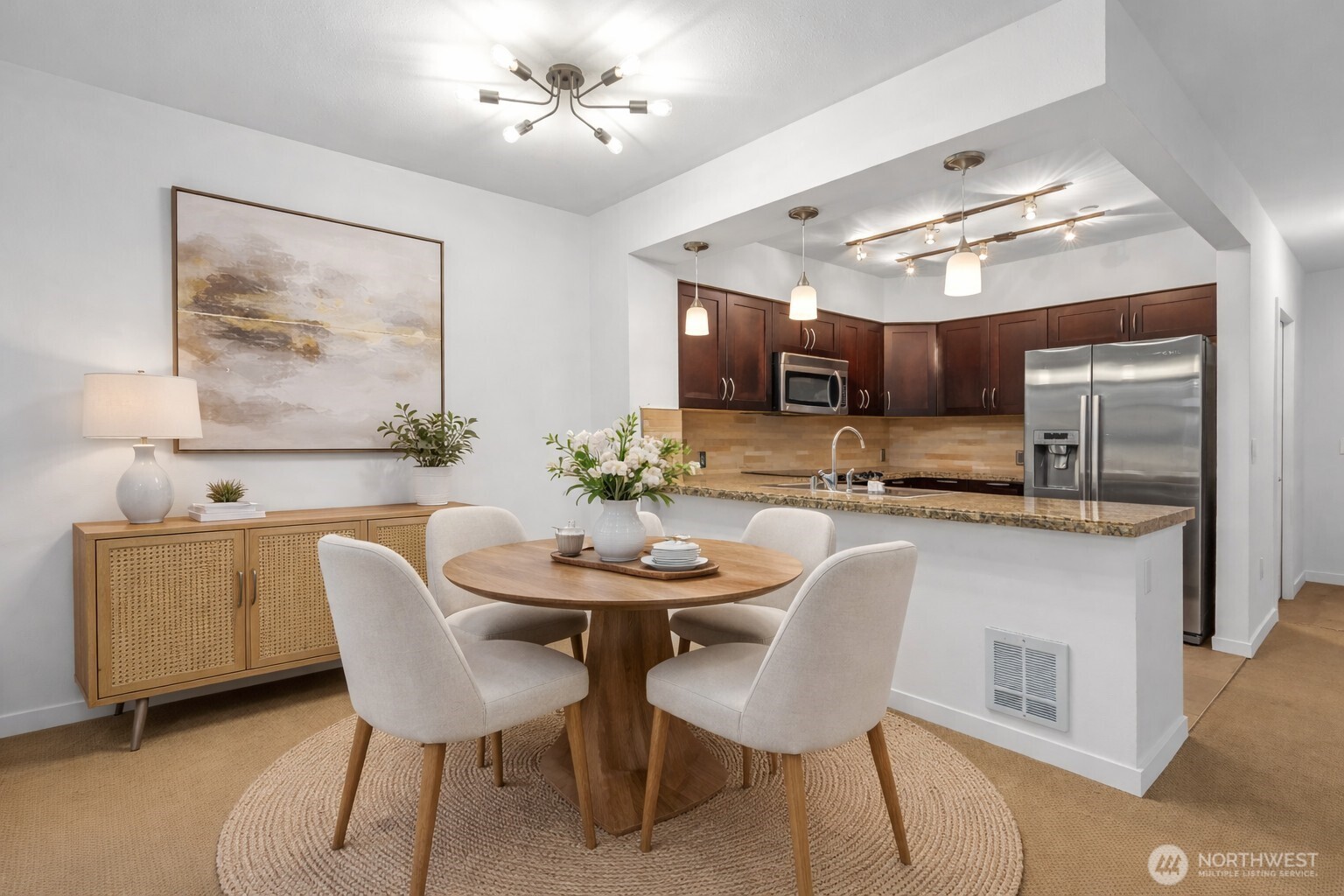 Virtual staging shows another dining idea.