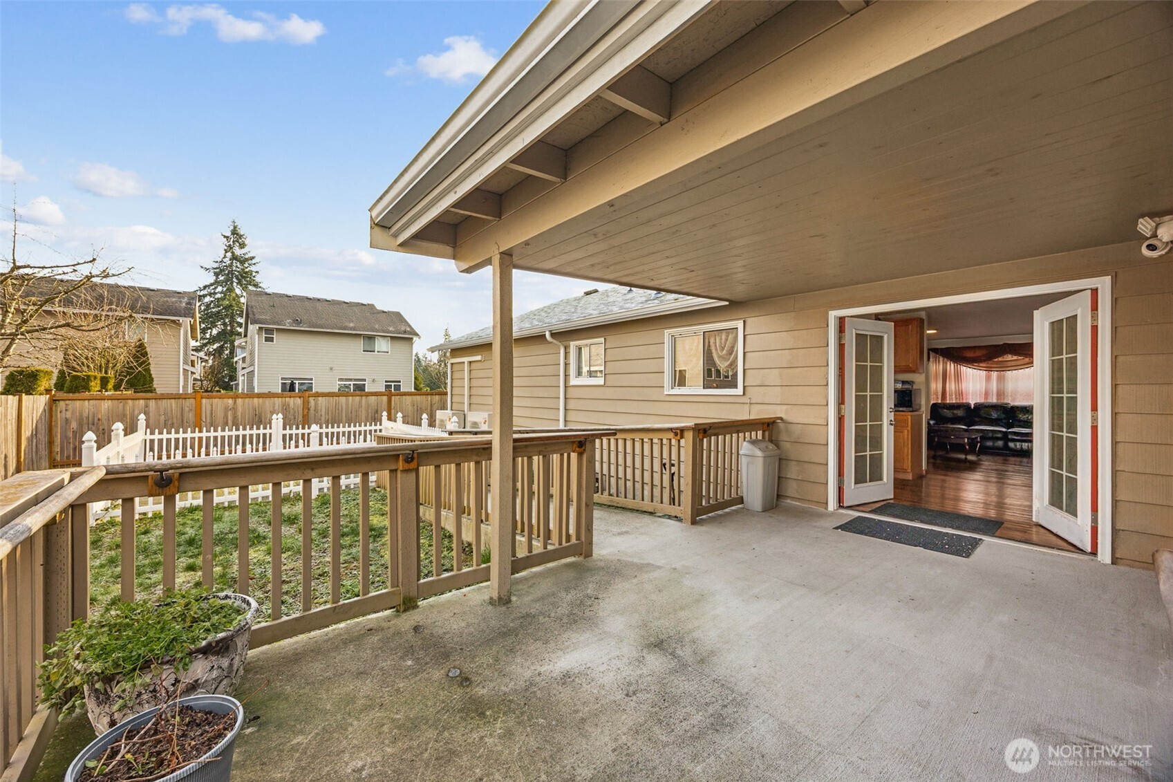 French doors leading to the back patio