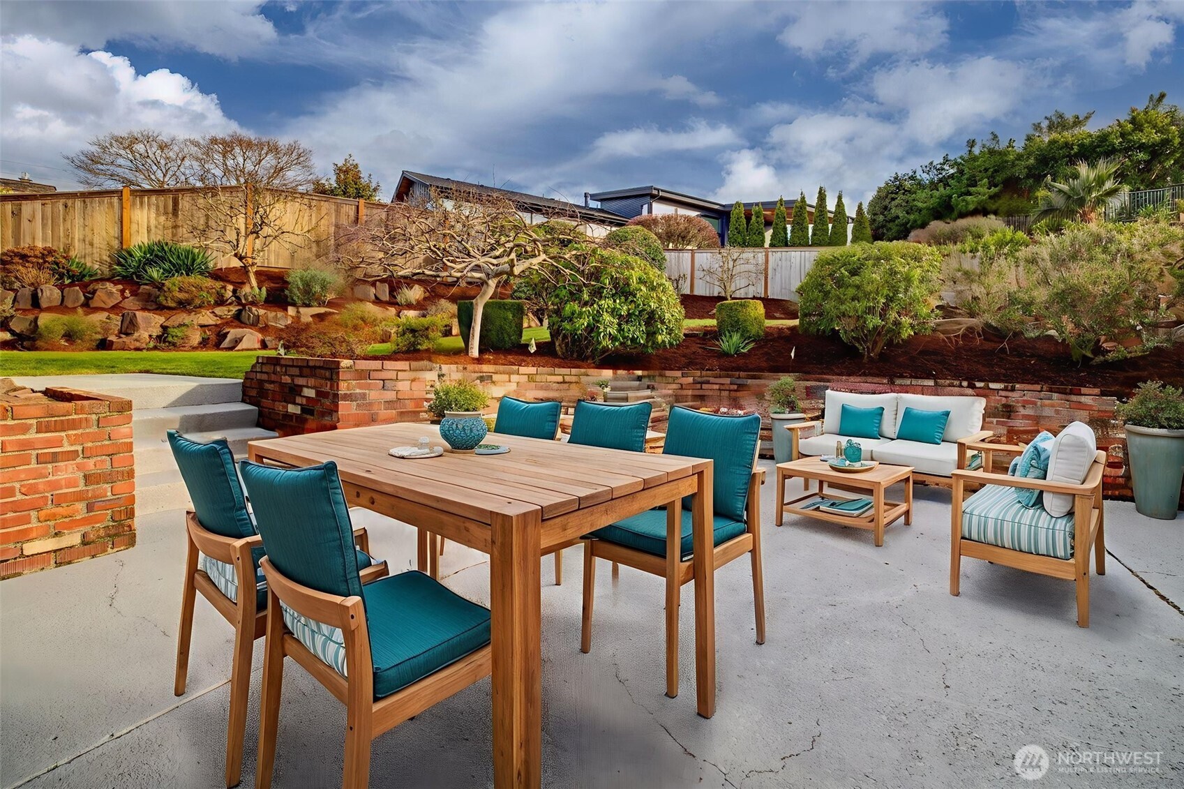 Virtually staged back patio