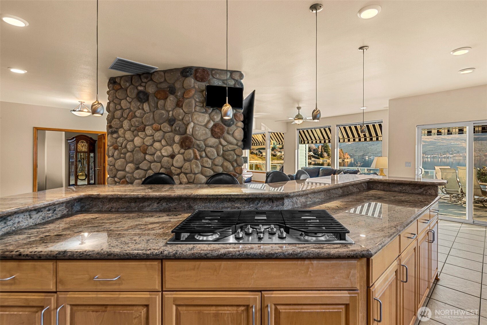 Gas cooktop and counter space for prep work