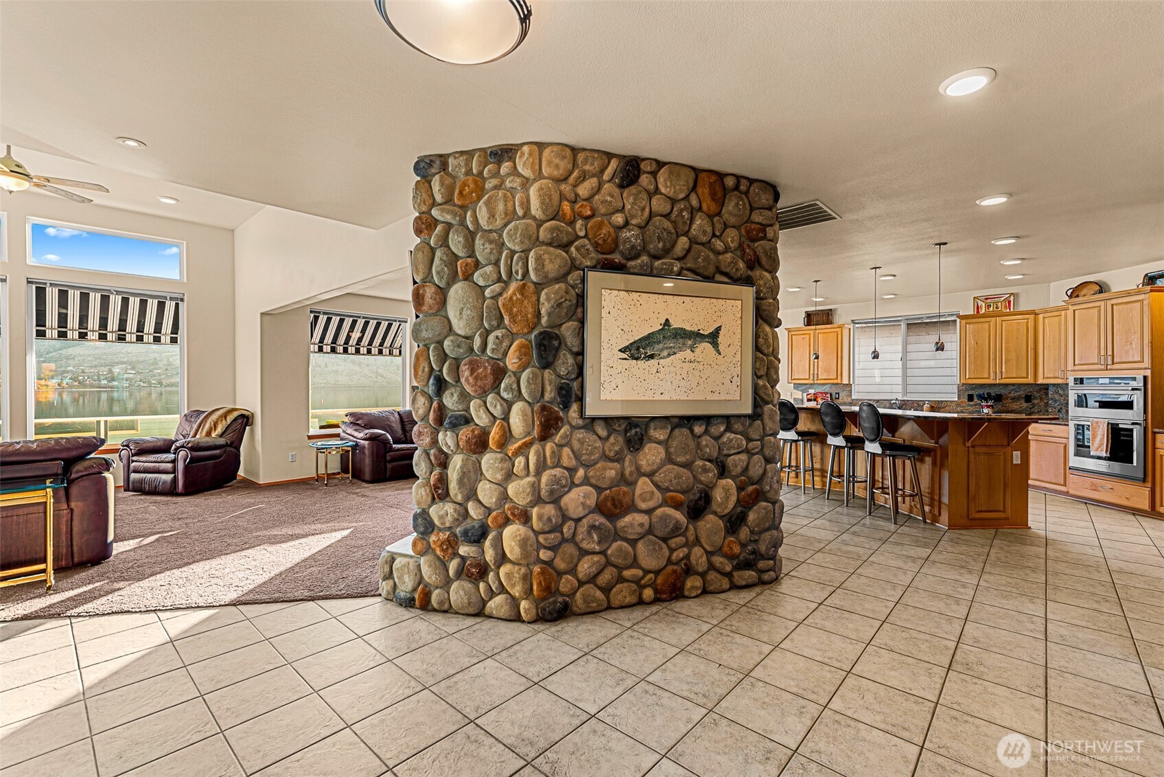 Striking custom river rock